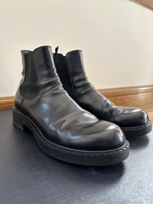 Prada spazzolato chelsea boots sale