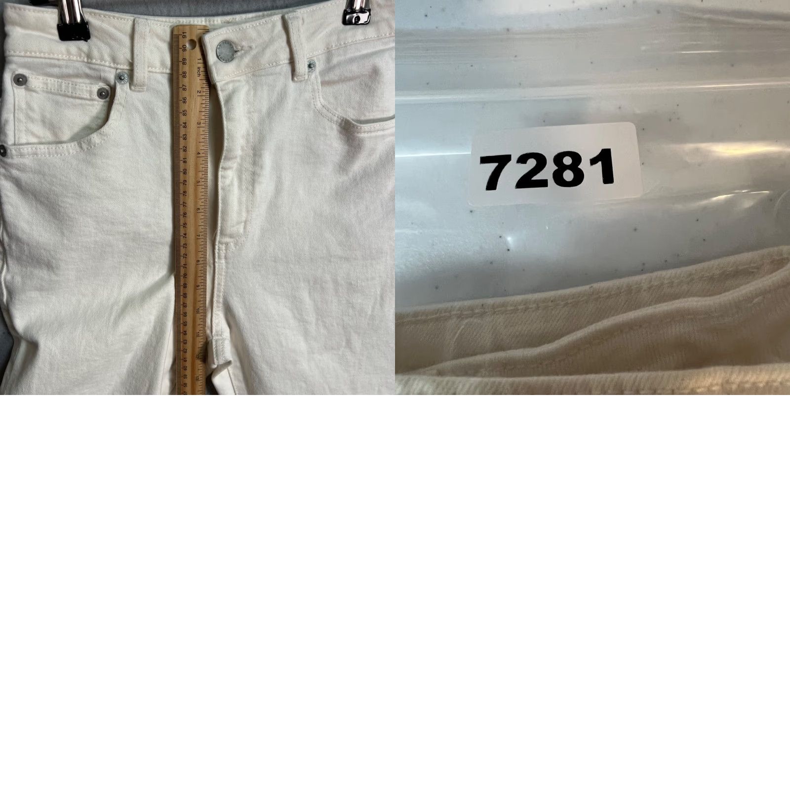 Vintage VINTAGE GU by Uniqlo High-Waisted White Denim Jeans Flared Legs Size M Cotton Blend Adult Womens Size 32" / US 10 / IT 46 - 8 Thumbnail
