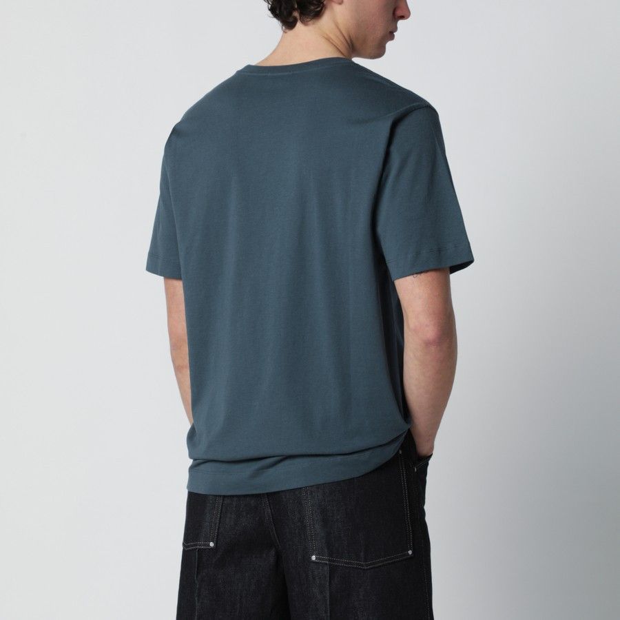 Dries Van Noten o1d2blof0226 Cotton T-Shirt in Petrol Green Size US M / EU 48-50 / 2 - 3 Thumbnail