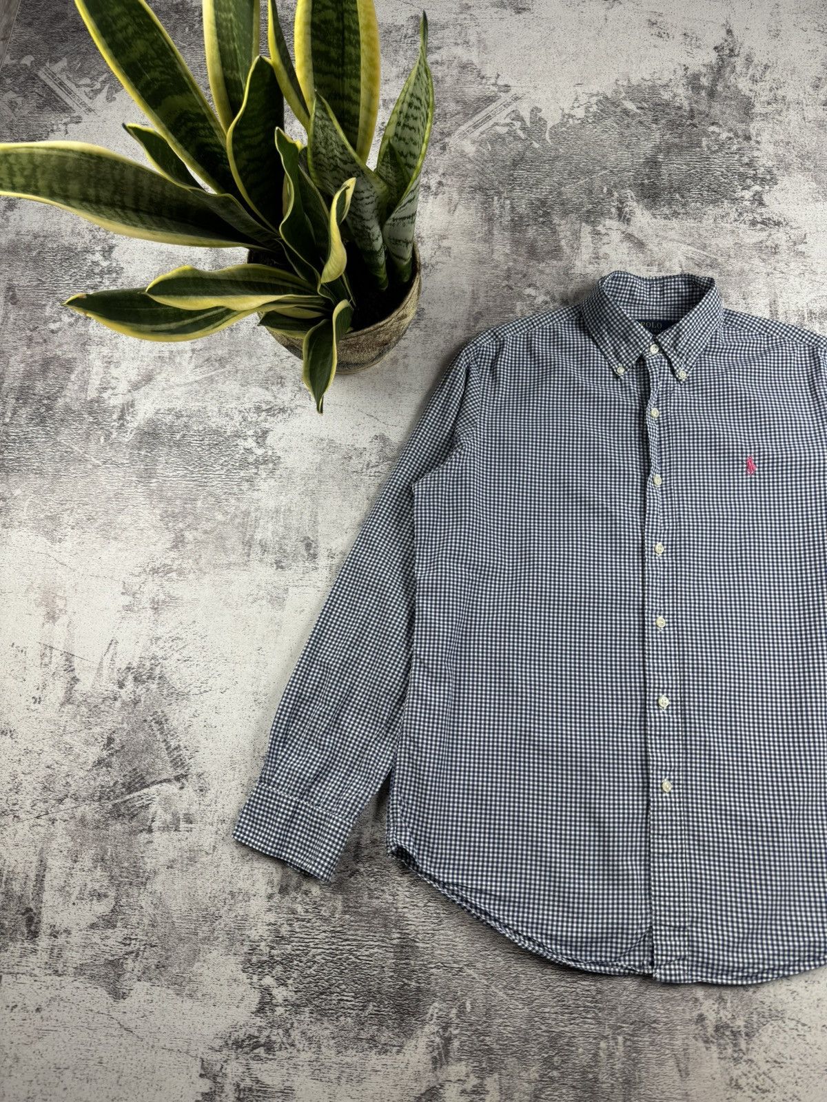 Polo Ralph Lauren Polo Ralph Lauren Blue M Size Button Checked Classic Collar LongSleeve Shirt Size US M / EU 48-50 / 2 - 2 Thumbnail