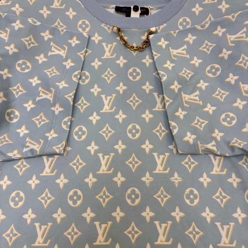 Louis Vuitton Louis Vuitton Blue crew neck full print chain mid-waist sl Size M / US 6-8 / IT 42-44 - 6 Thumbnail