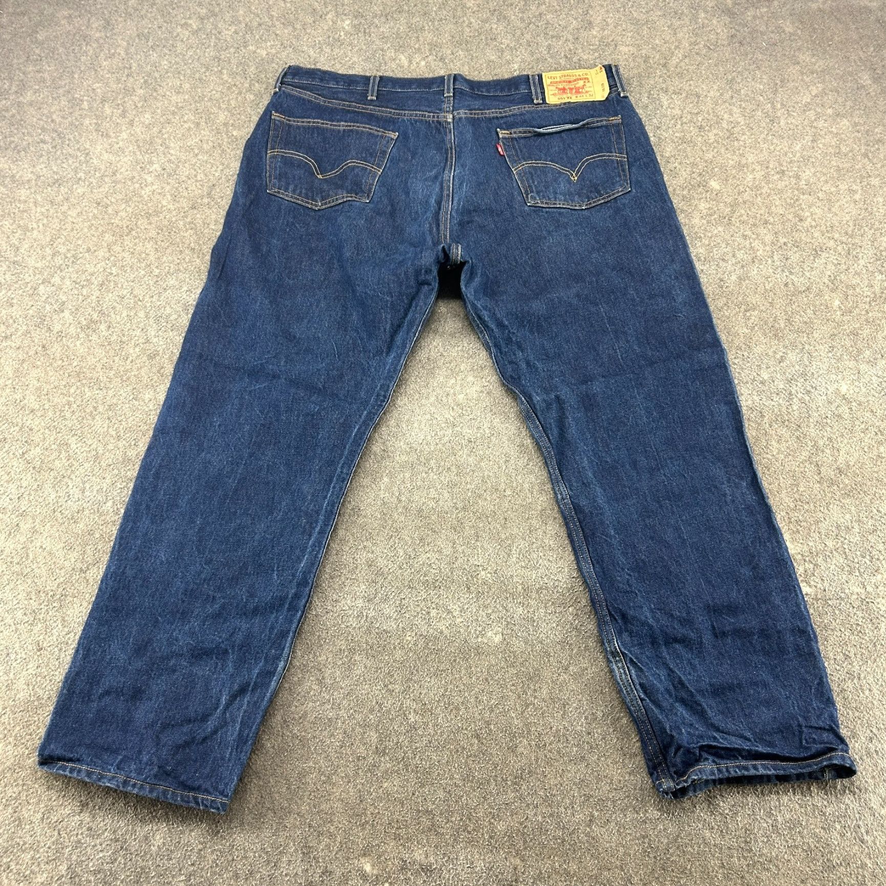 Levi's VINTAGE Levi's 501 Jeans Mens 44x32 Blue Dark Wash Straight Regular 90s Retro Pockets Distressed Buttons 42x31 Mens Size US 44 / EU 60 - 7 Thumbnail