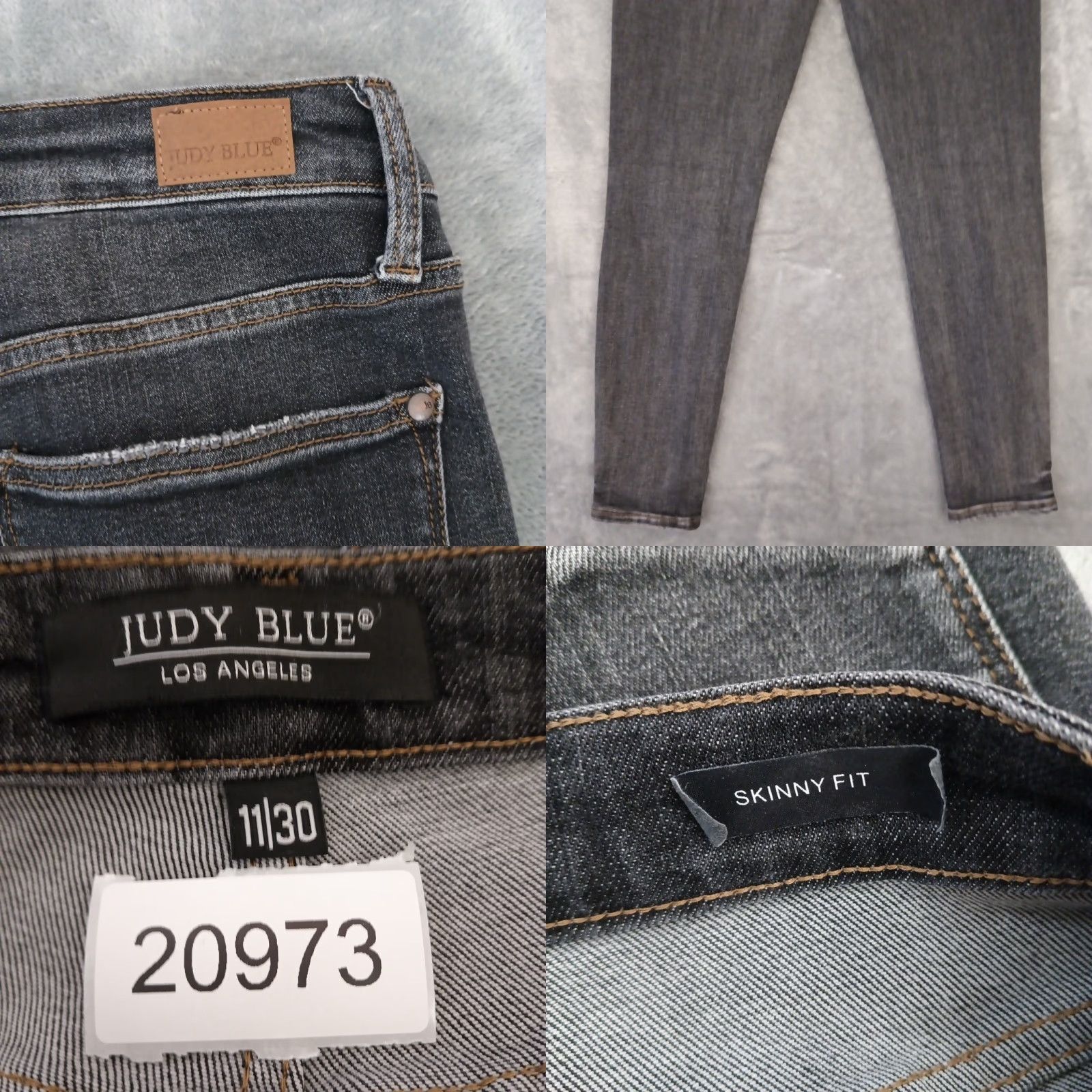 Vintage Judy Blue Jeans Ankle Womens Size 11 Black Skinny High Rise Stretch 30x27 Regular Denim Size 32" / US 10 / IT 46 - 8 Thumbnail