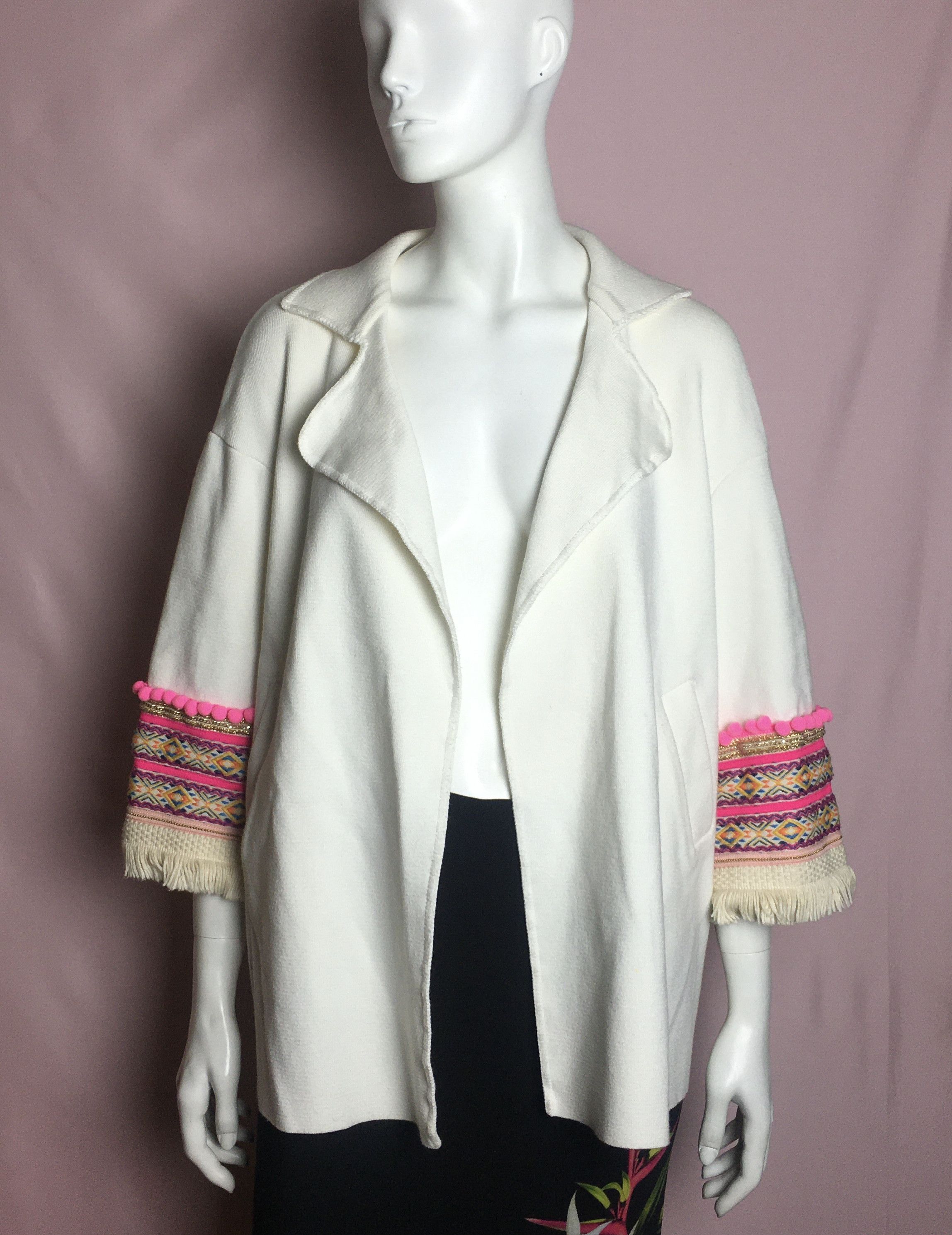 Giada Benincasa Boho Style Open Cardigan Size M