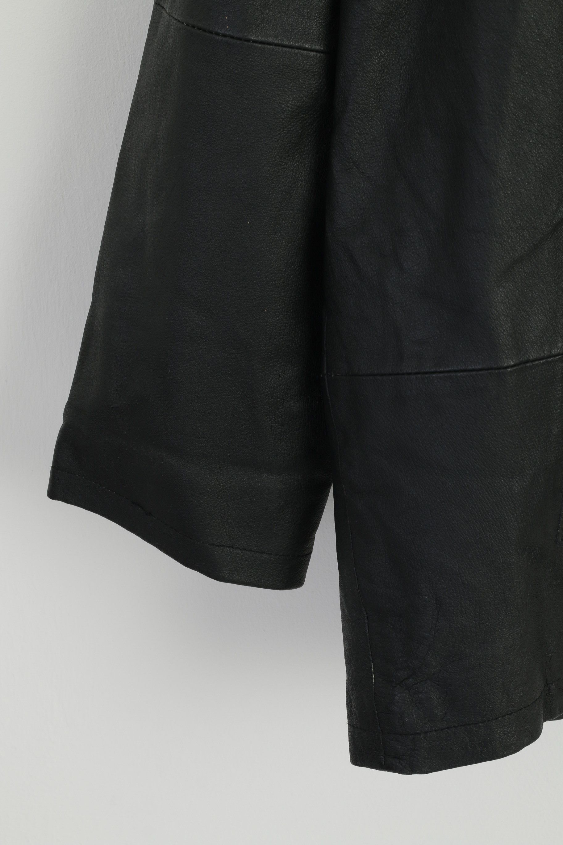 Vintage JOY Women 44 L Jacket Vintage Black Leather 8836 Size L / US 10 / IT 46 - 4 Thumbnail