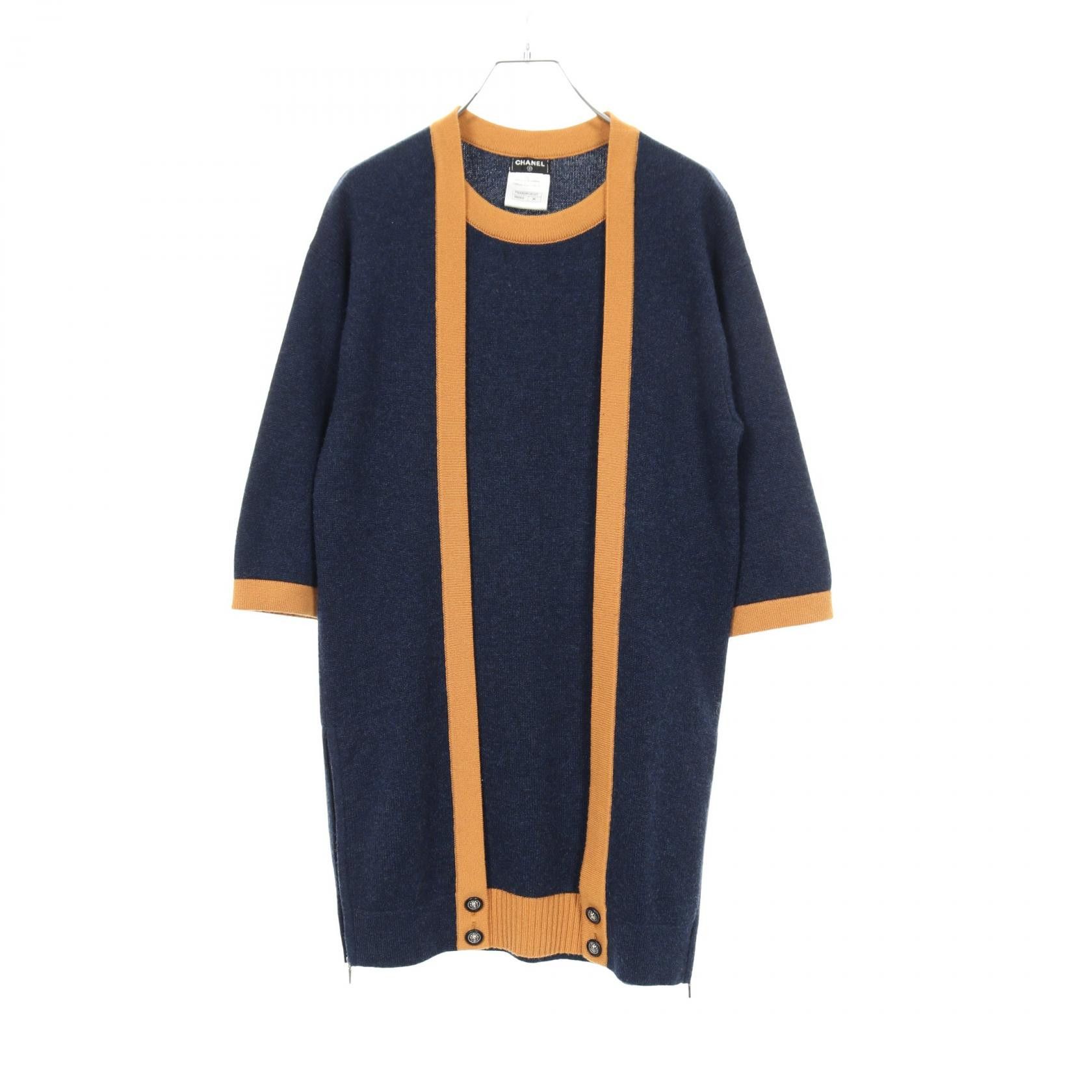 Chanel Chanel Chanel Coco Mark Button Cashmere Dress Textile Dresses P50065K DUTY FREE for USA Size ONE SIZE - 1 Thumbnail