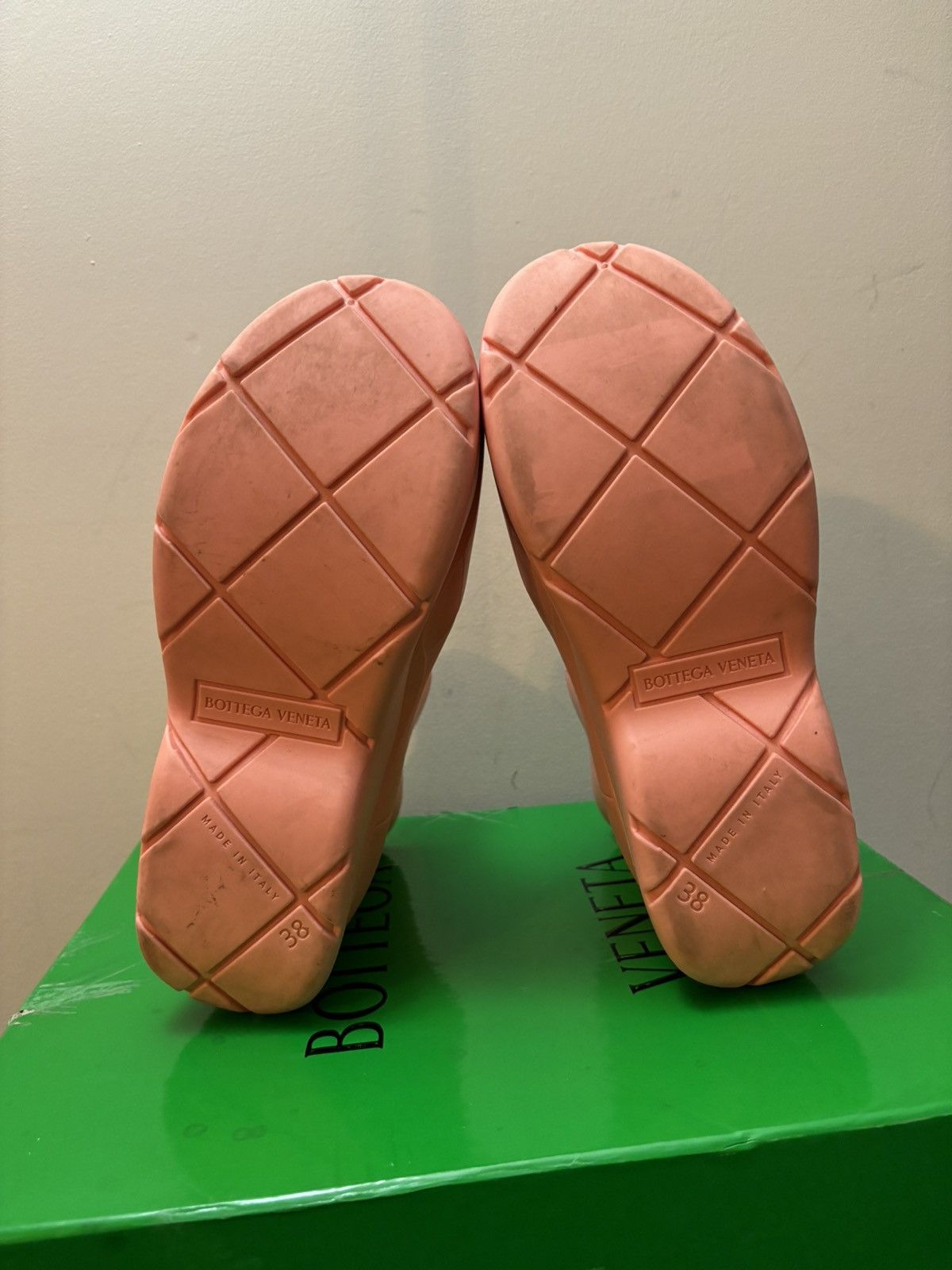 Bottega Veneta Rubber Puddle Ankle Boots Pink