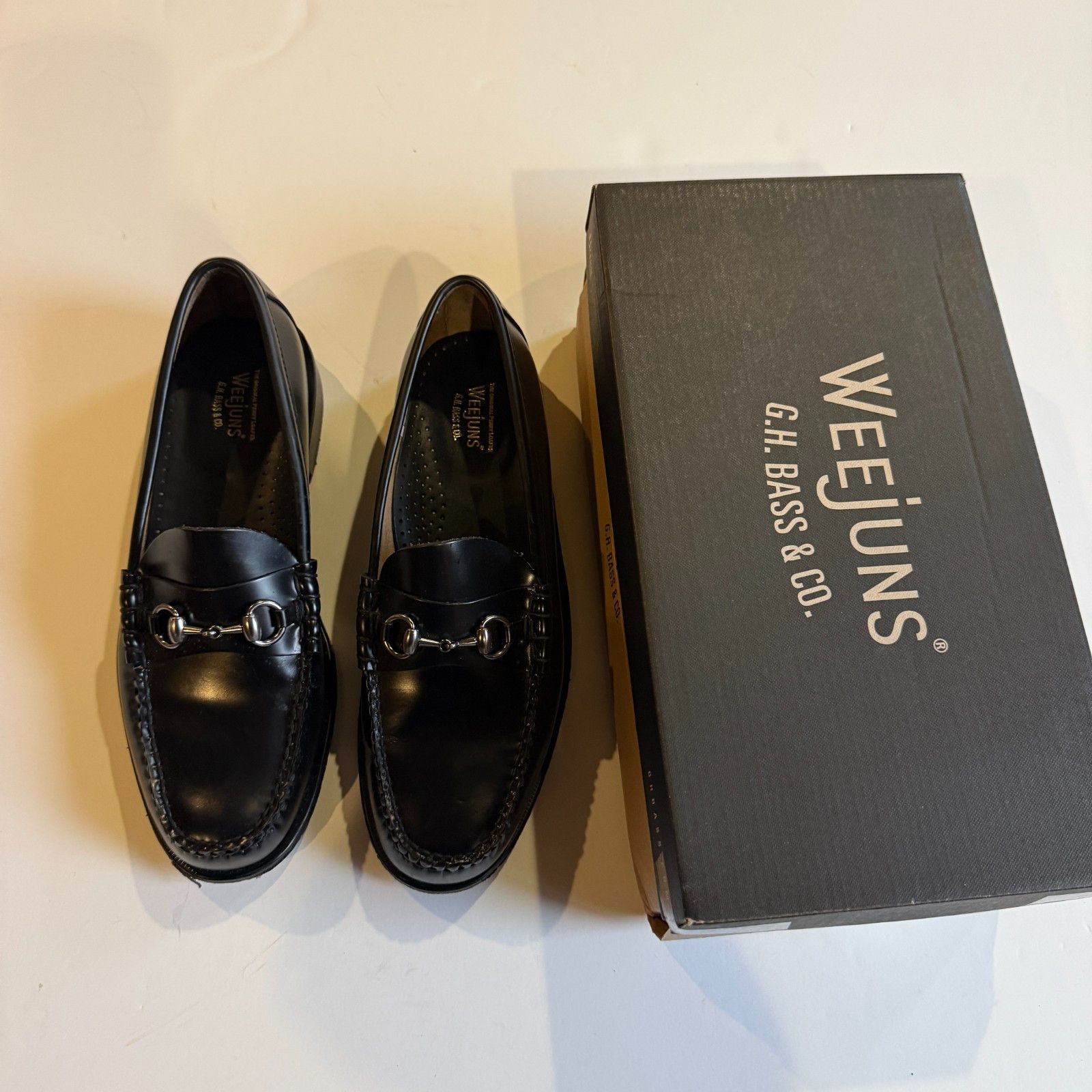 NEW G.H.Bass Mens Easy Weejun Lincoln Leather Horsebit Loafers Size 10.5 G.H. Bass Weejuns Lincoln Horsebit Black Leather Loafers main image 2