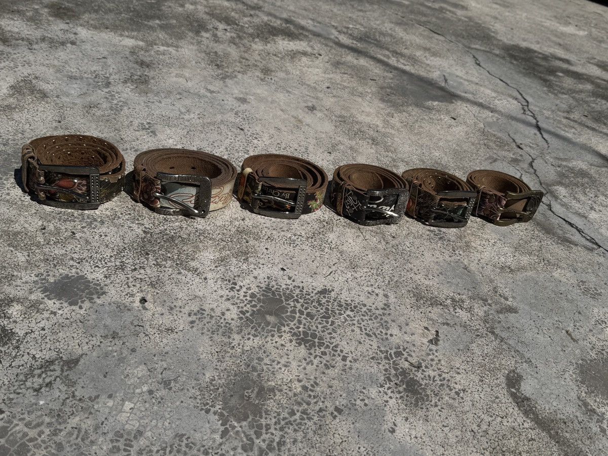 Ed Hardy × Vintage Ed Hardy X Christian Audigier Tattoo Art Leather Belts Size ONE SIZE - 4 Thumbnail