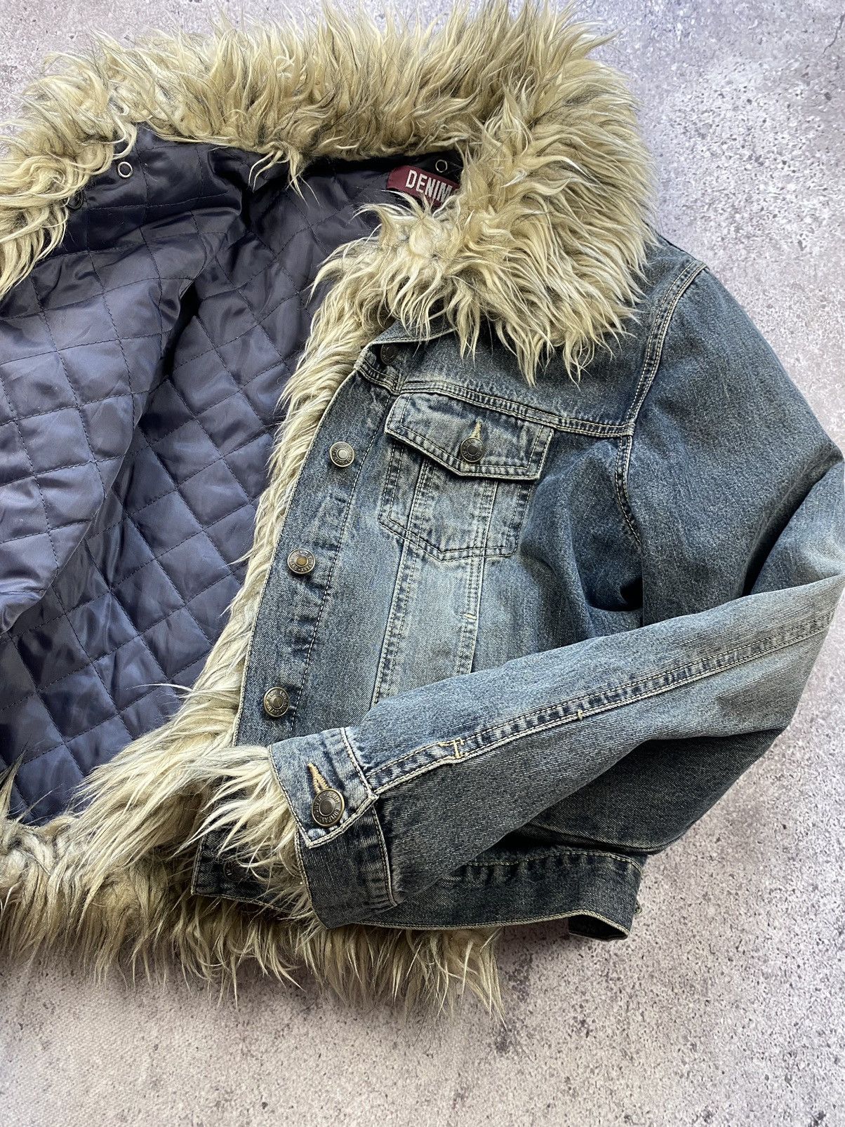 Beauty Beast -vintage Y2K Fur Collar Cropped Denim ifsixwasnine LGB Size US S / EU 44-46 / 1 - 7 Thumbnail