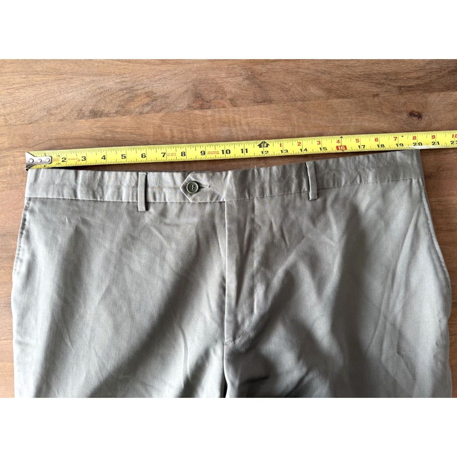 Vintage Tollegno 1900 Green Wool Dress Pants Mens Size 40x29 Trousers Regular Flat Front 5-Pocket Back Pocket Button Zipper Front Men’s Pants Size US 40 / EU 56 - 6 Thumbnail