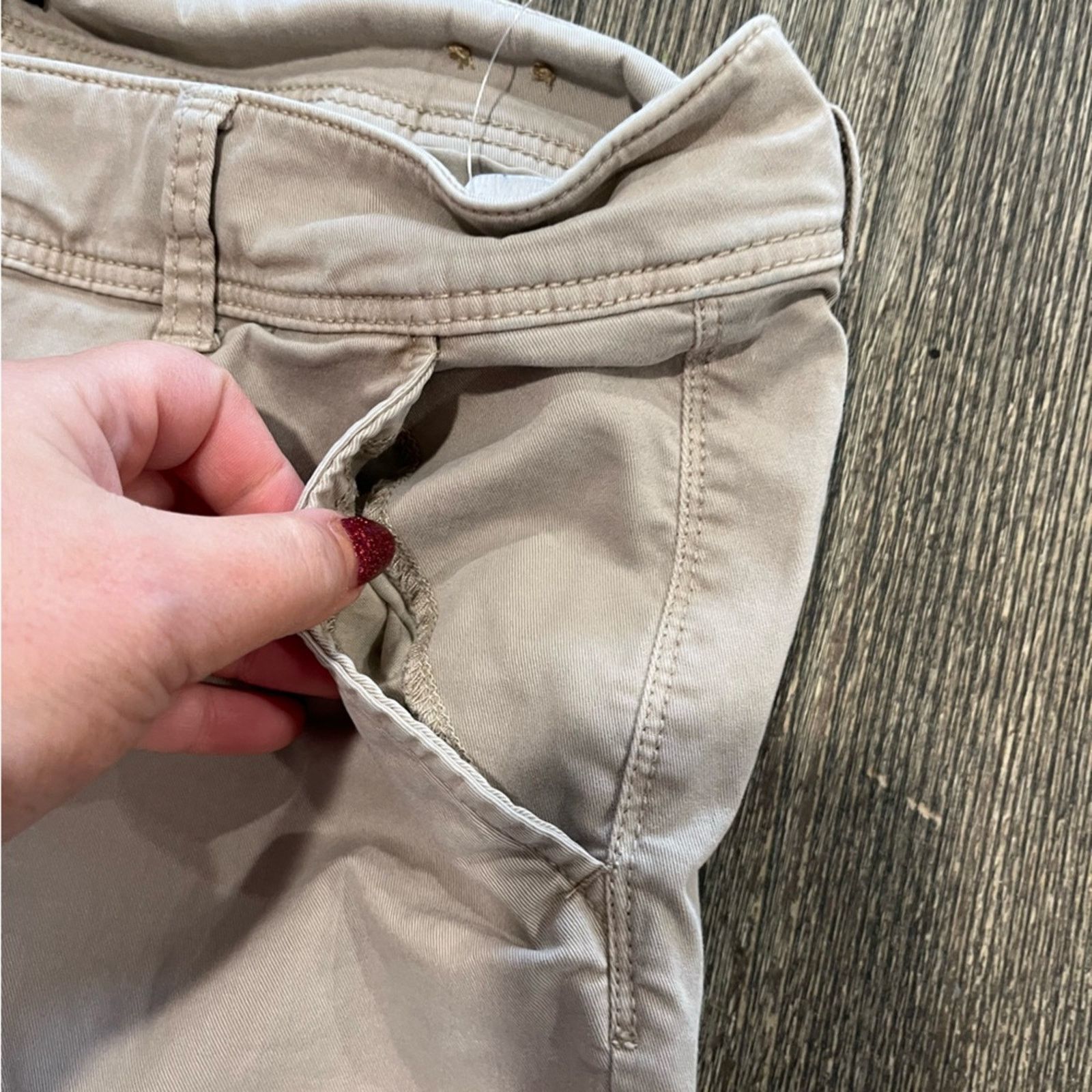 American Eagle Outfitters American Eagle Stretch Kick Bootcut Pants Mid Rise Tan 14 Size 36" / US 14 / IT 50 - 4 Thumbnail