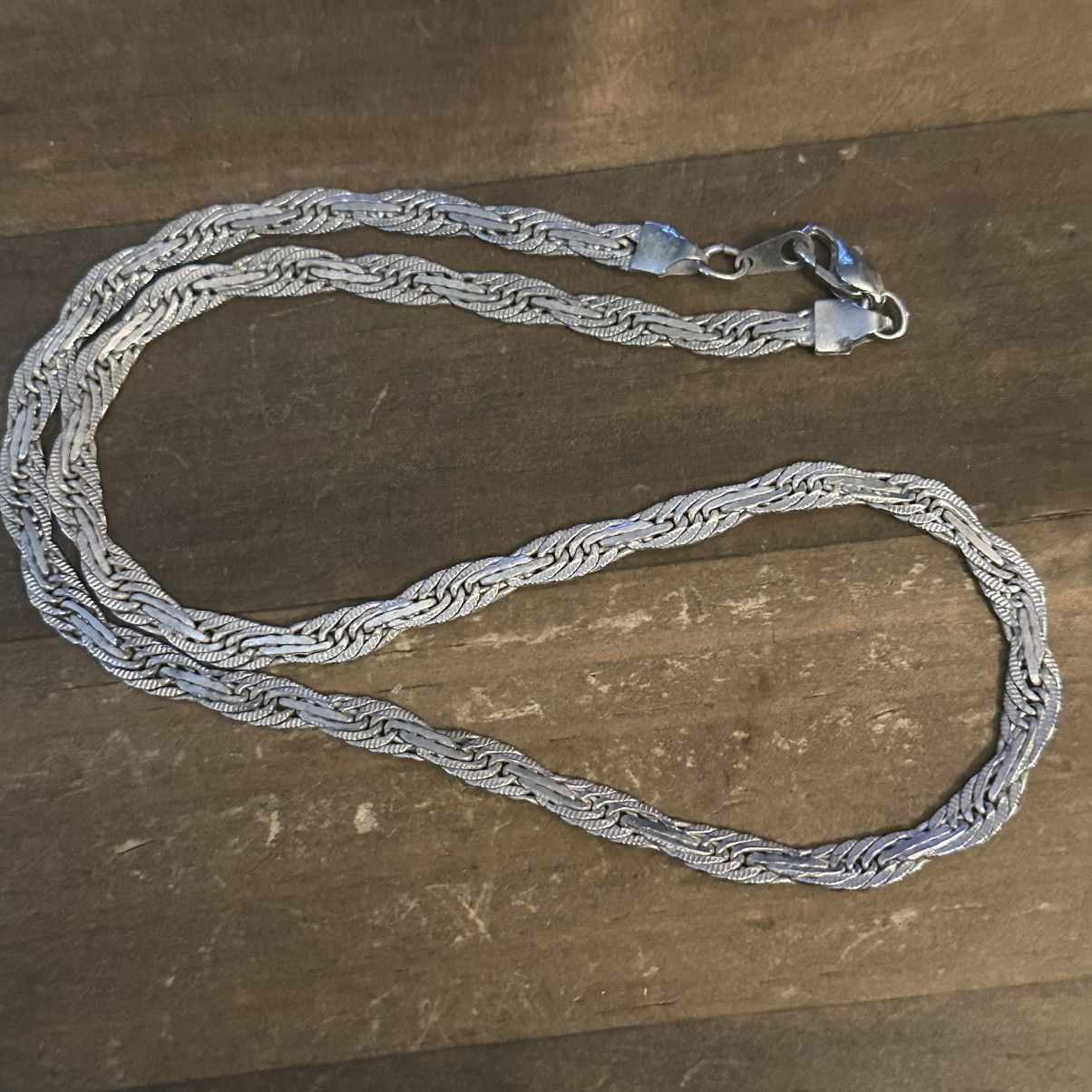 Vintage Vintage silver 14KGP flat fancy herringbone chain necklace Size ONE SIZE - 3 Thumbnail