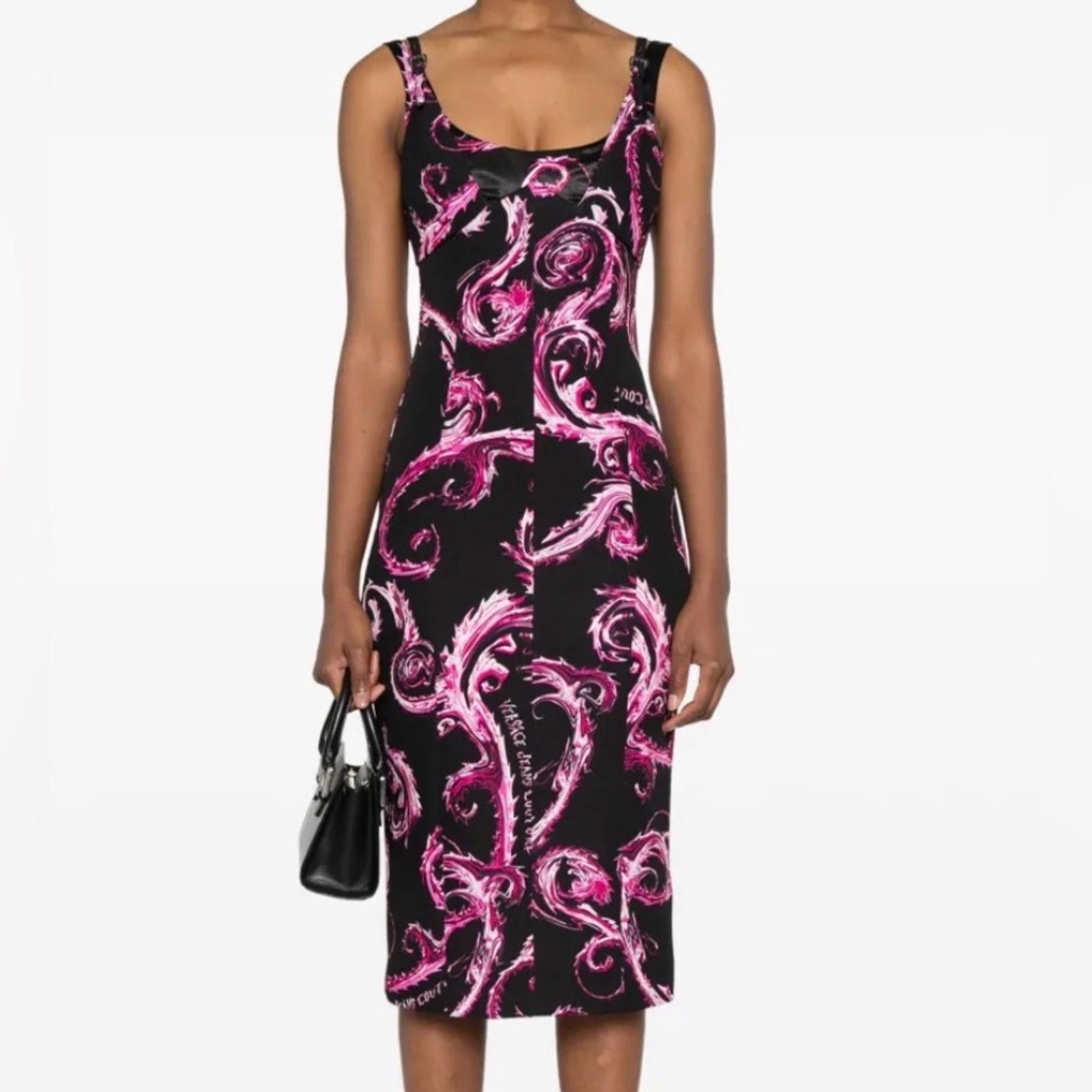 Other Versace Jeans Couture Chromo Couture-Print Midi Dress Size XL / US 12-14 / IT 48-50 - 3 Thumbnail