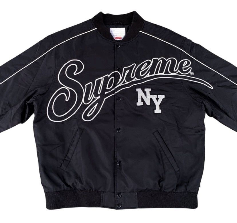 Supreme FW20 Supreme Contrast Script Varsity Jacket Size US XL / EU 56 / 4 - 4 Thumbnail