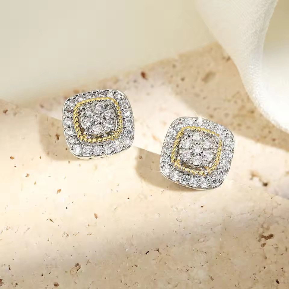 Jewelry Studs earrings cubic zirconia crystals Size ONE SIZE - 3 Thumbnail
