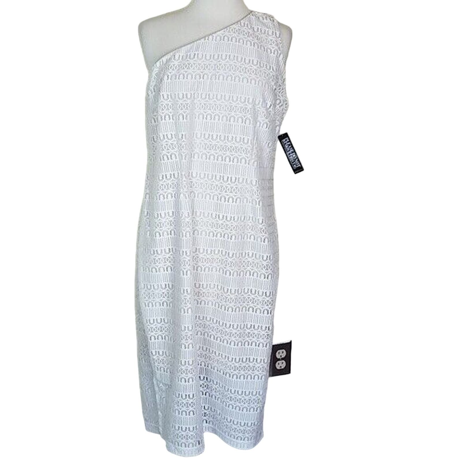 NYDJ New York & Company WOmen One Shoulder Dress 12 Crochet Boho Size XL / US 12-14 / IT 48-50 - 1 Thumbnail