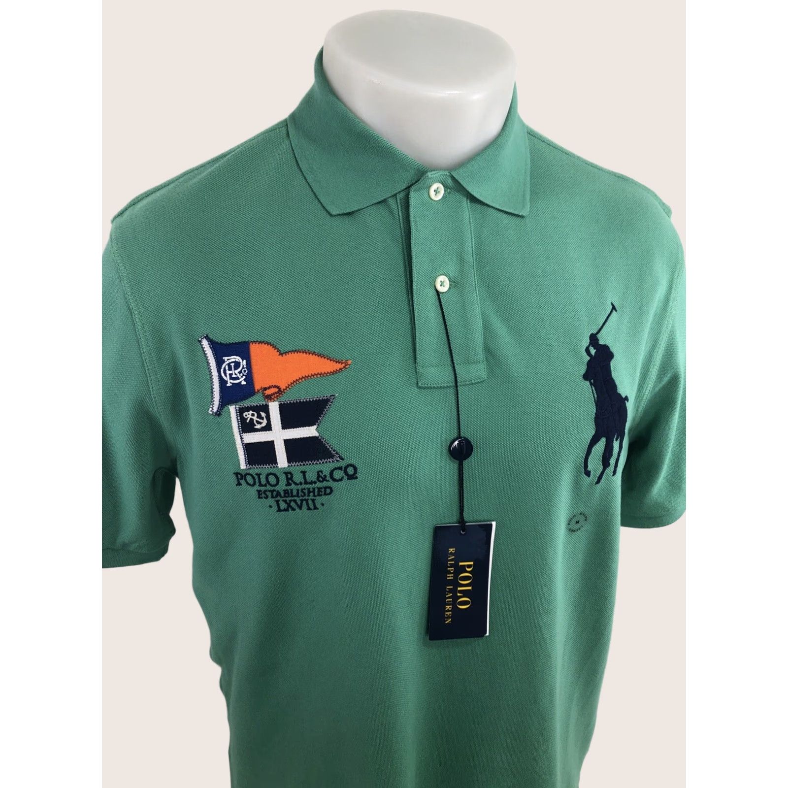 Polo Ralph Lauren Polo Ralph Lauren Shirt / POLO / Big Pony Md. M Green Nautical Yacht Flags Classic Polo Shirt Mens MD. Shirt Size US M / EU 48-50 / 2 - 1 Thumbnail
