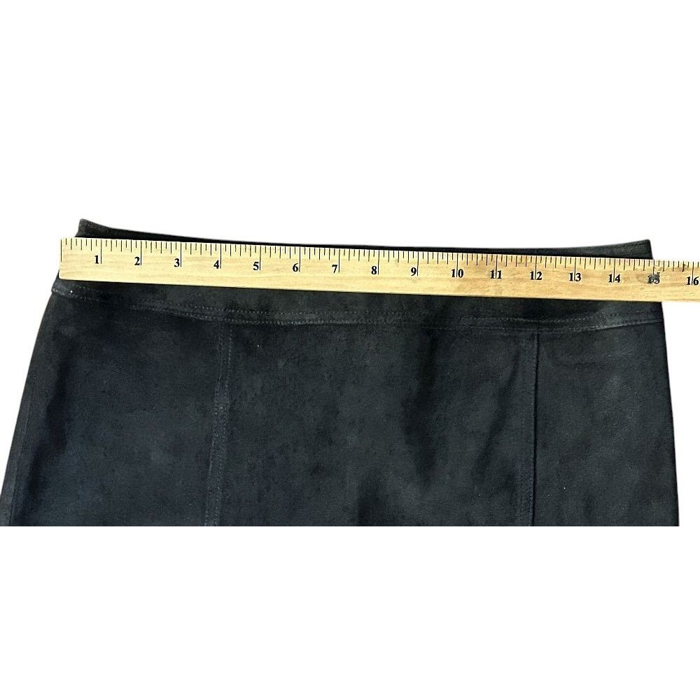 Other Worth 100% Suede Fringe Black Mini Skirt Size 4 Size 27" / US 4 / IT 40 - 3 Thumbnail