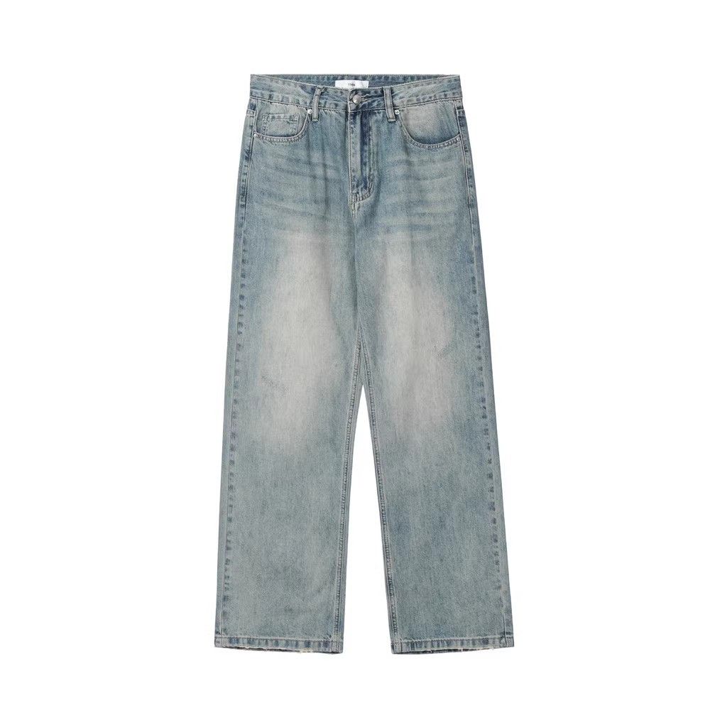 Japanese Brand American retro loose wide-leg casual washed straight jeans Size US 32 / EU 48 - 1 Thumbnail