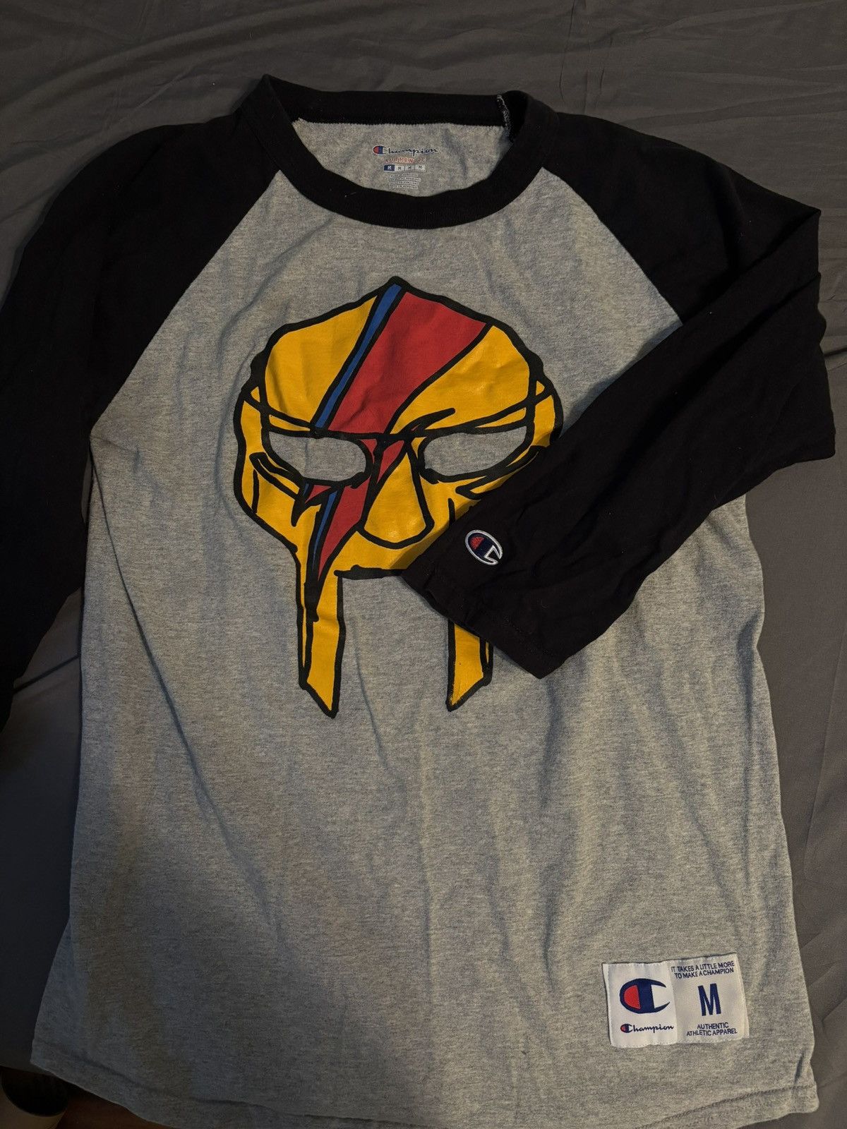 Champion Vintage MF Doom x David Bowie Champion Varsity T-shirt Size US M / EU 48-50 / 2 - 3 Thumbnail