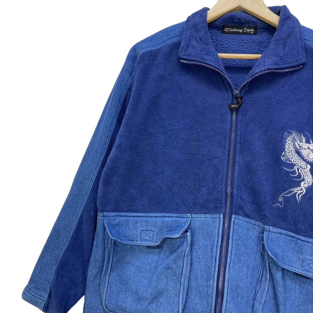 Indigo × Japanese Brand 💥Vtg Challege Spirit Dual Pocket Inspired Sukajan Jacket Size US M / EU 48-50 / 2 - 7 Thumbnail