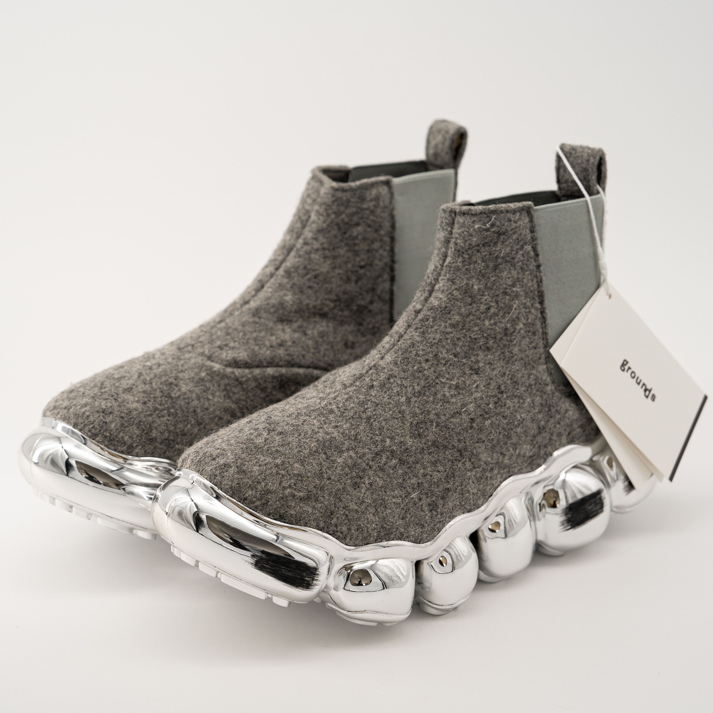 Ground Y 10 / 44 Grounds Jewelry Felt Side Gore Chrome Grey Sneakers Size US 10 / EU 43 - 1 Thumbnail