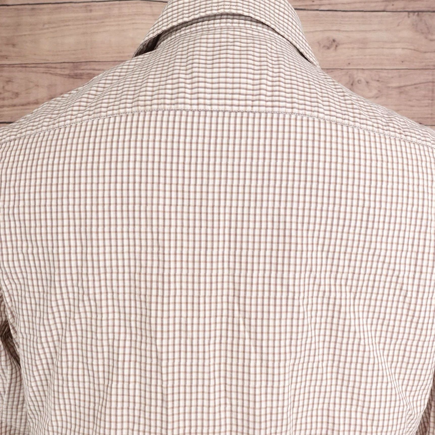 American Eagle Outfitters VINTAGE American Eagle Outfitters Shirt Mens M Beige Check Long Sleeve Button-Up Size US M / EU 48-50 / 2 - 5 Thumbnail