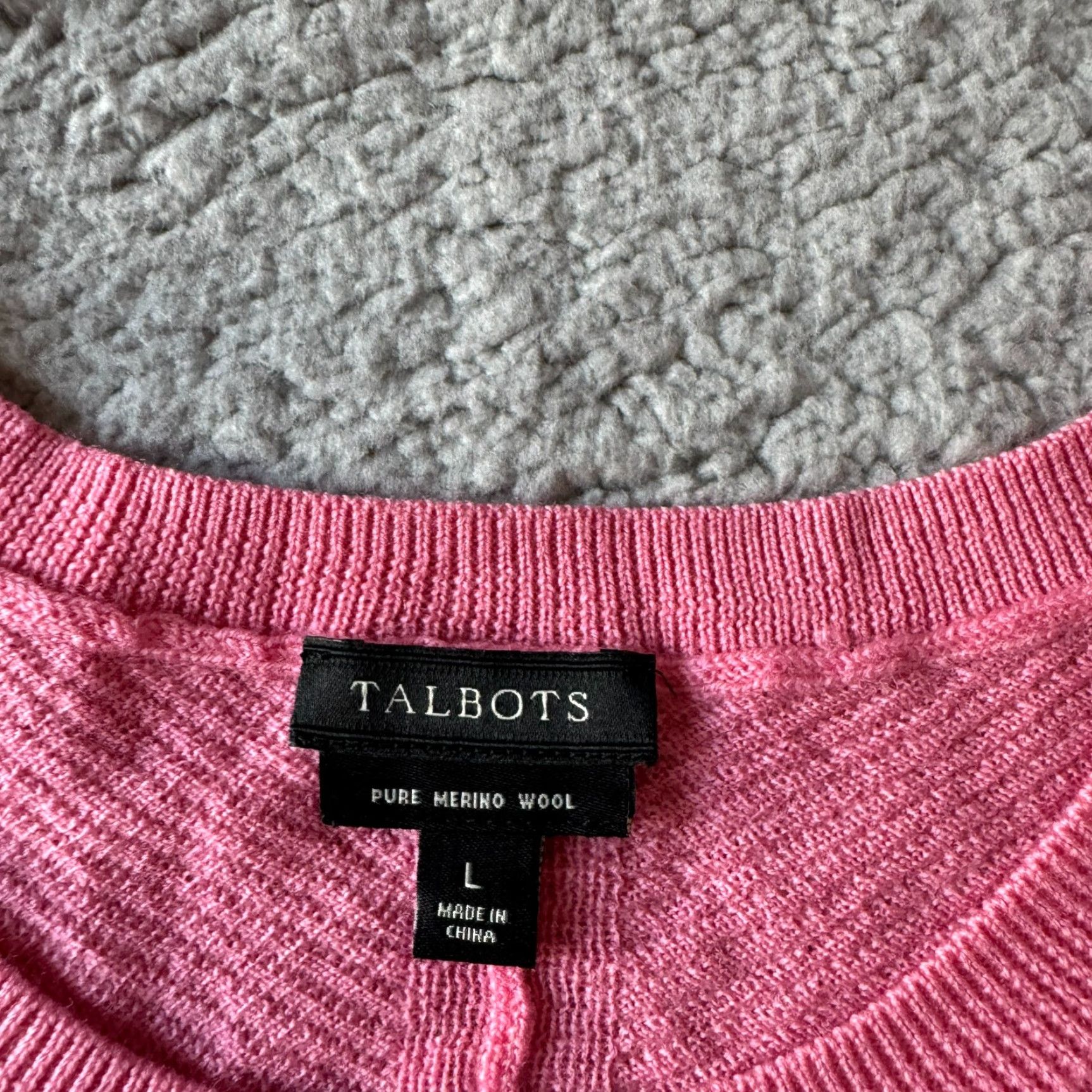 Talbots VINTAGE NEW Talbots Sweater Womens Large Pink Pure Merino Wool Crop Preppy Lightweight Size L / US 10 / IT 46 - 3 Thumbnail