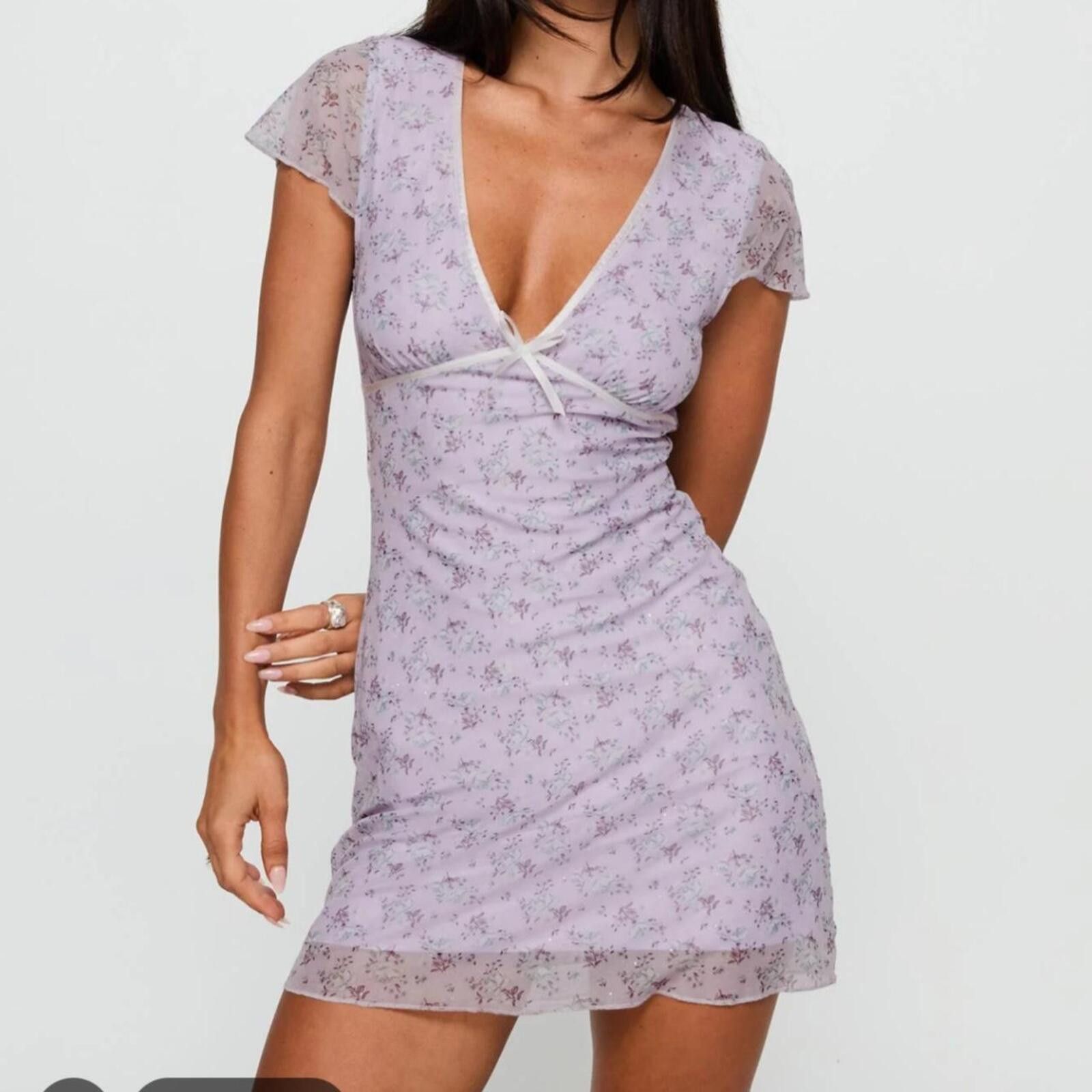 Other Princess Polly Bo Peep Mini Dress Lilac Size XS / US 0-2 / IT 36-38 - 2 Thumbnail