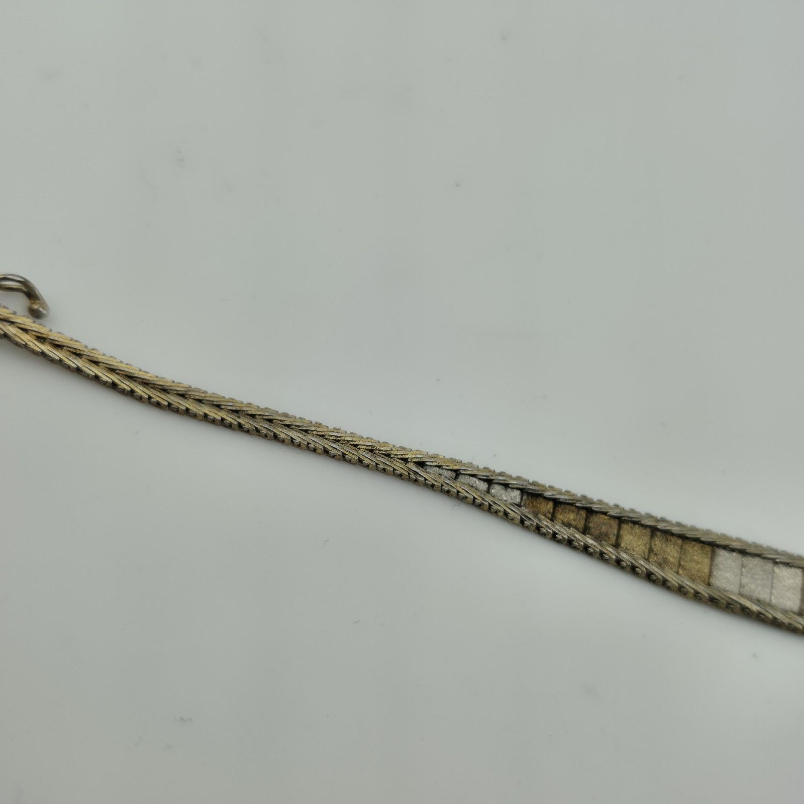 Other Sterling Silver Bracelet Two Tone Bracelet Panel Link 7" Size ONE SIZE - 5 Thumbnail