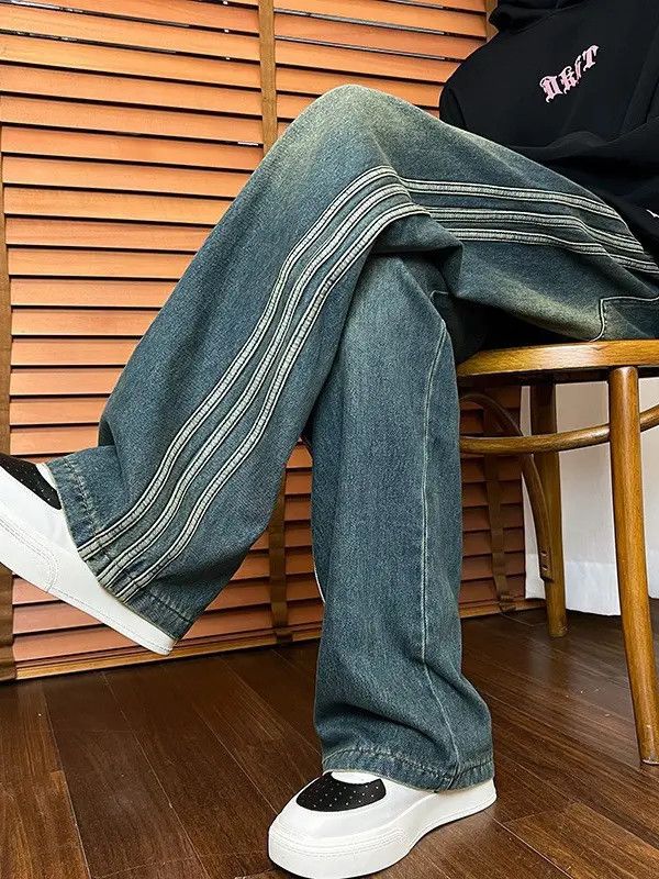 Japanese Brand × Jean Retro loose straight leg wide leg jeans Size US 32 / EU 48 - 4 Thumbnail