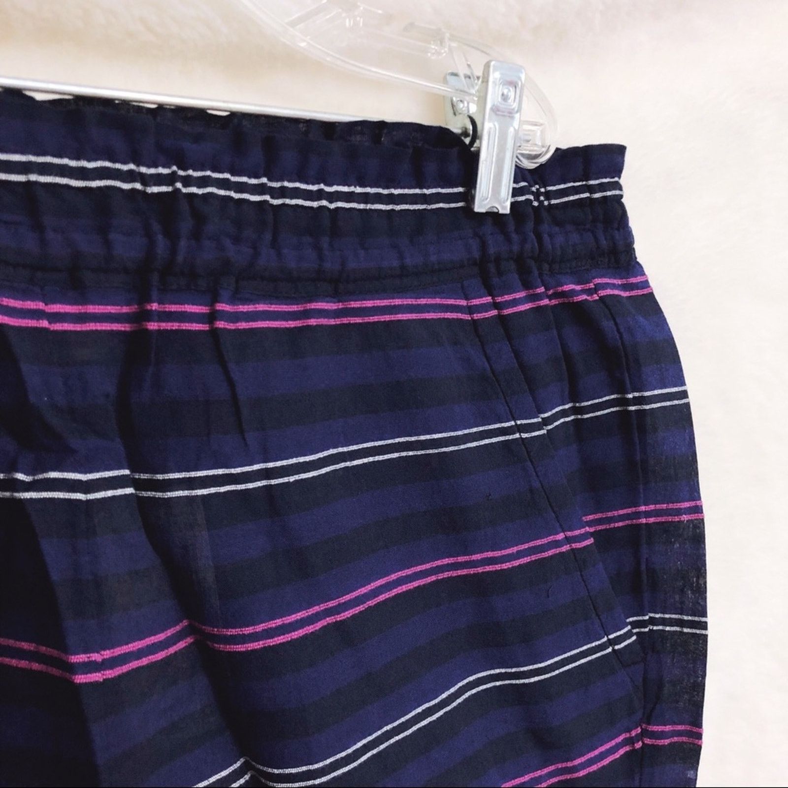 Loft LOFT Black Beach Striped Side Tie Shorts Size 30" / US 8 / IT 44 - 4 Thumbnail