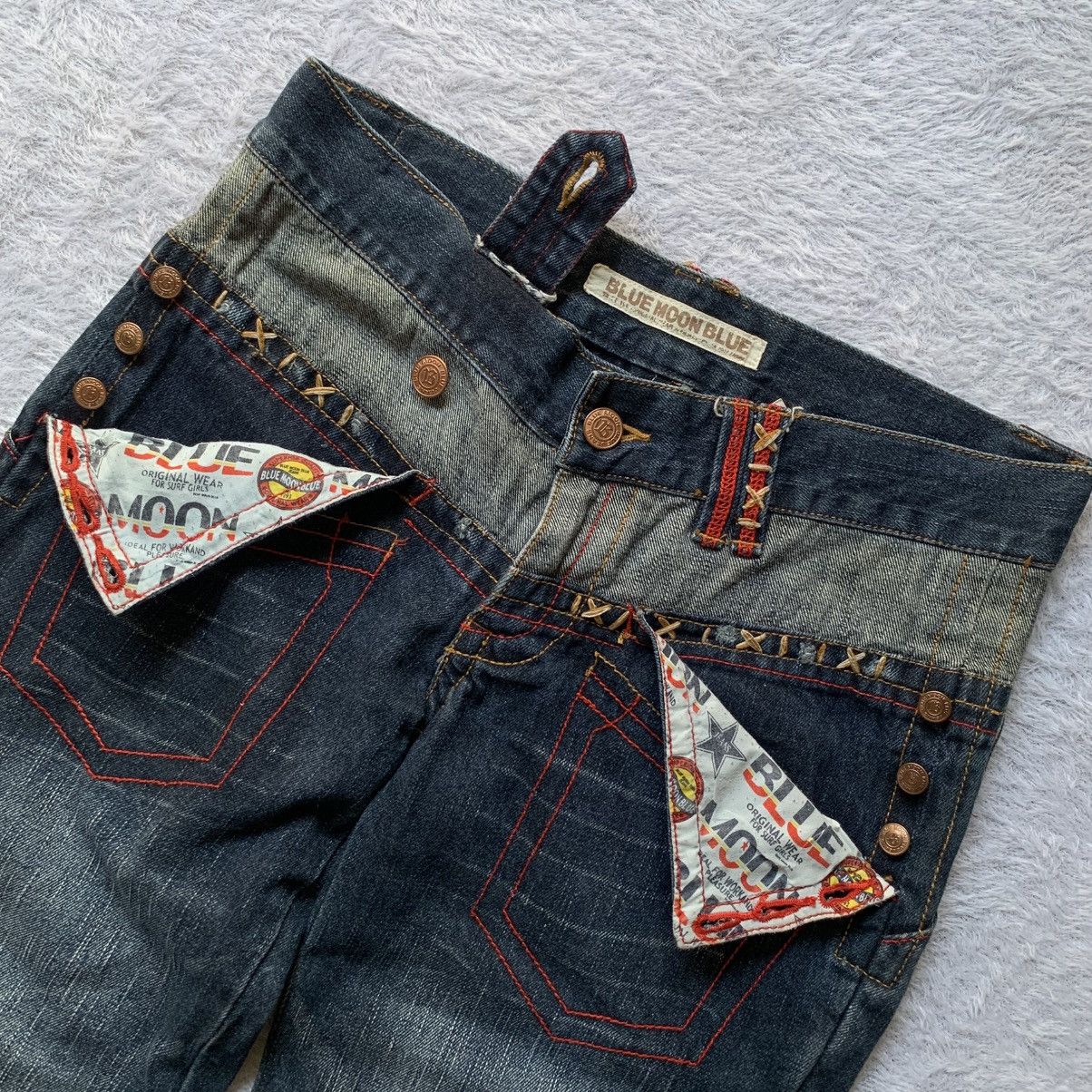 If Six Was Nine Crazy design by blue moon blue denim pants Size US 32 / EU 48 - 5 Thumbnail