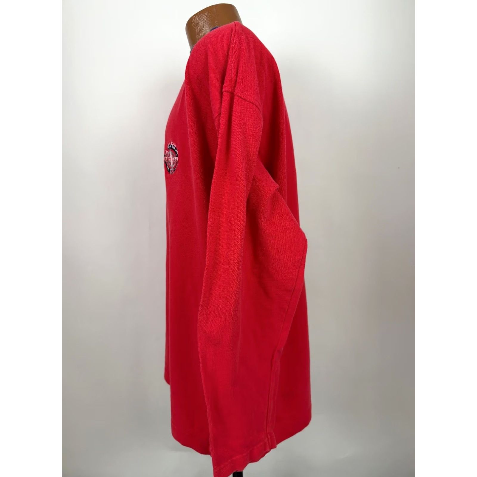 Perry Ellis VINTAGE Perry Ellis Shirt Men Large Mock Neck 90s Red Knit Cotton Long Sleeve T-Shirt Retro 80s 90s Hipster Outdoor Size US L / EU 52-54 / 3 - 6 Thumbnail