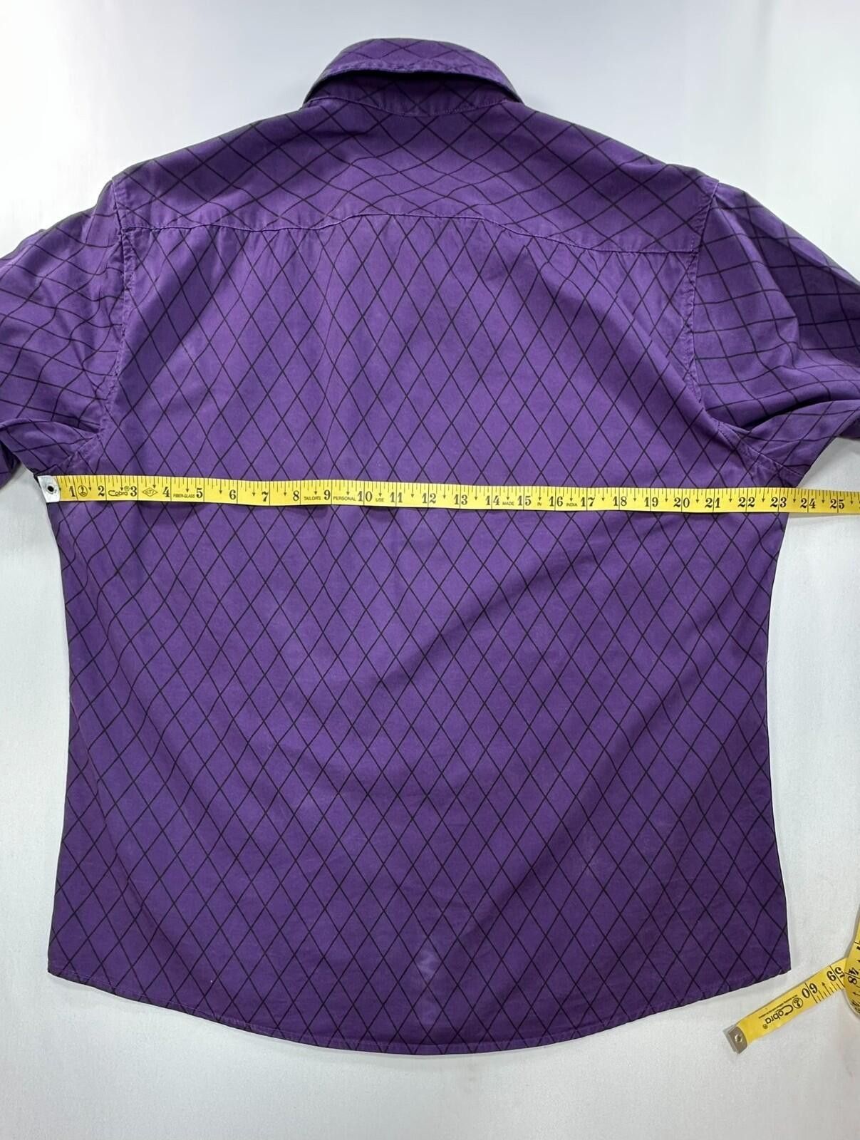 Other Coofandy Cotton/Poly Diamond Check Button Up Purple Mens L Size US L / EU 52-54 / 3 - 4 Thumbnail
