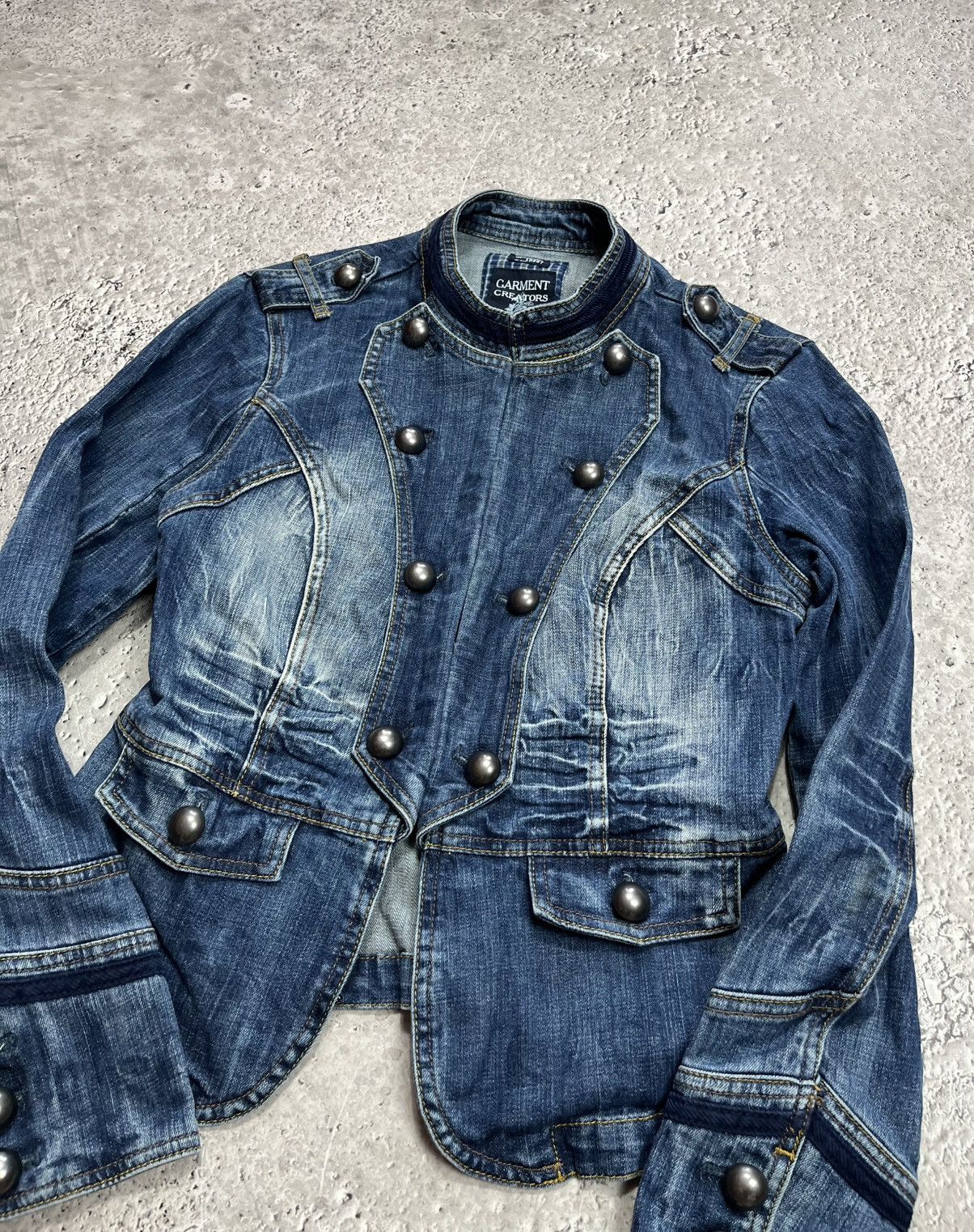 Other Avant Garde Napoleon Denim Womens Jacket Size XS / US 0-2 / IT 36-38 - 6 Thumbnail