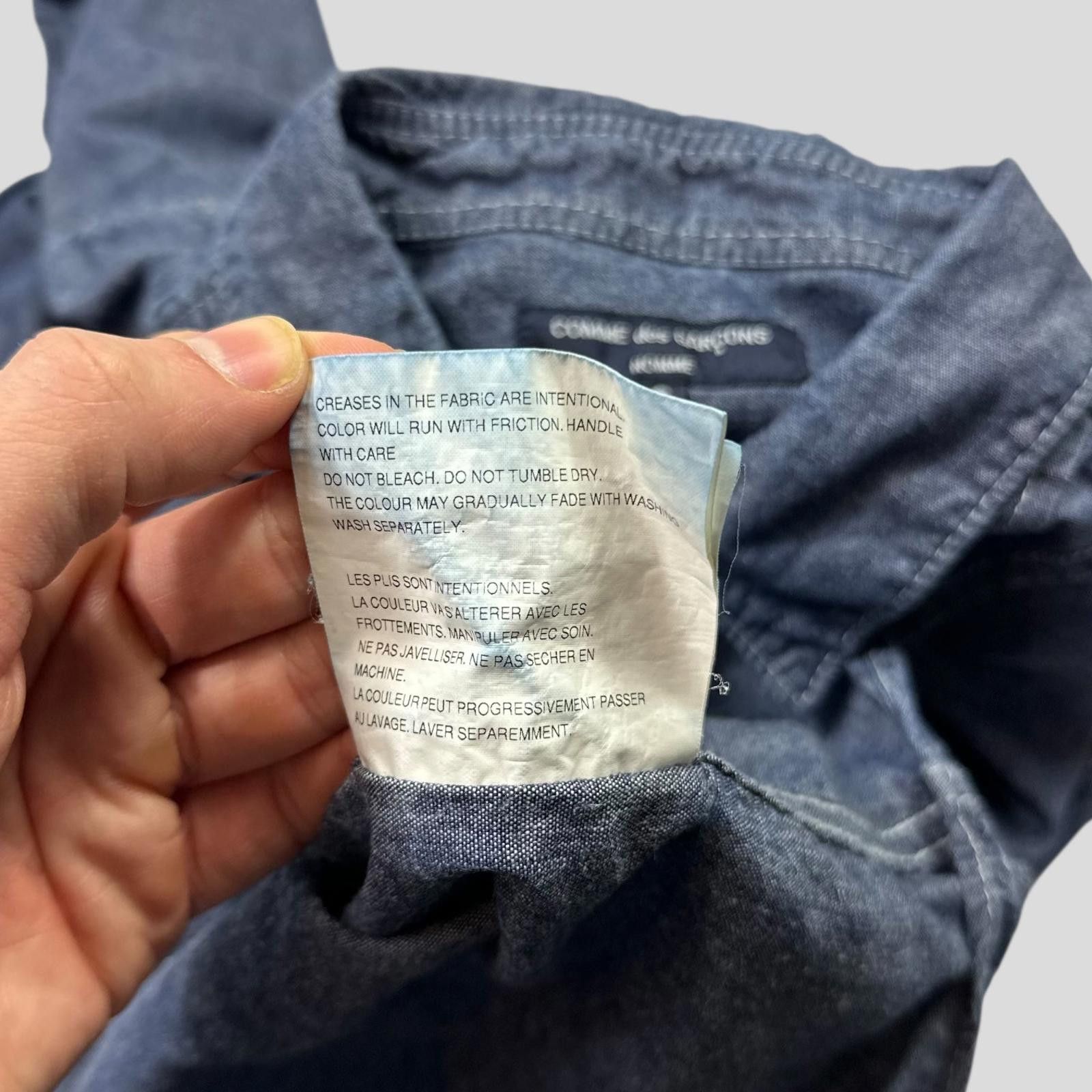 Comme des Garcons Comme Des Garçons Homme 2008 Pleated Indigo Cotton Shirt - S Size US S / EU 44-46 / 1 - 6 Thumbnail