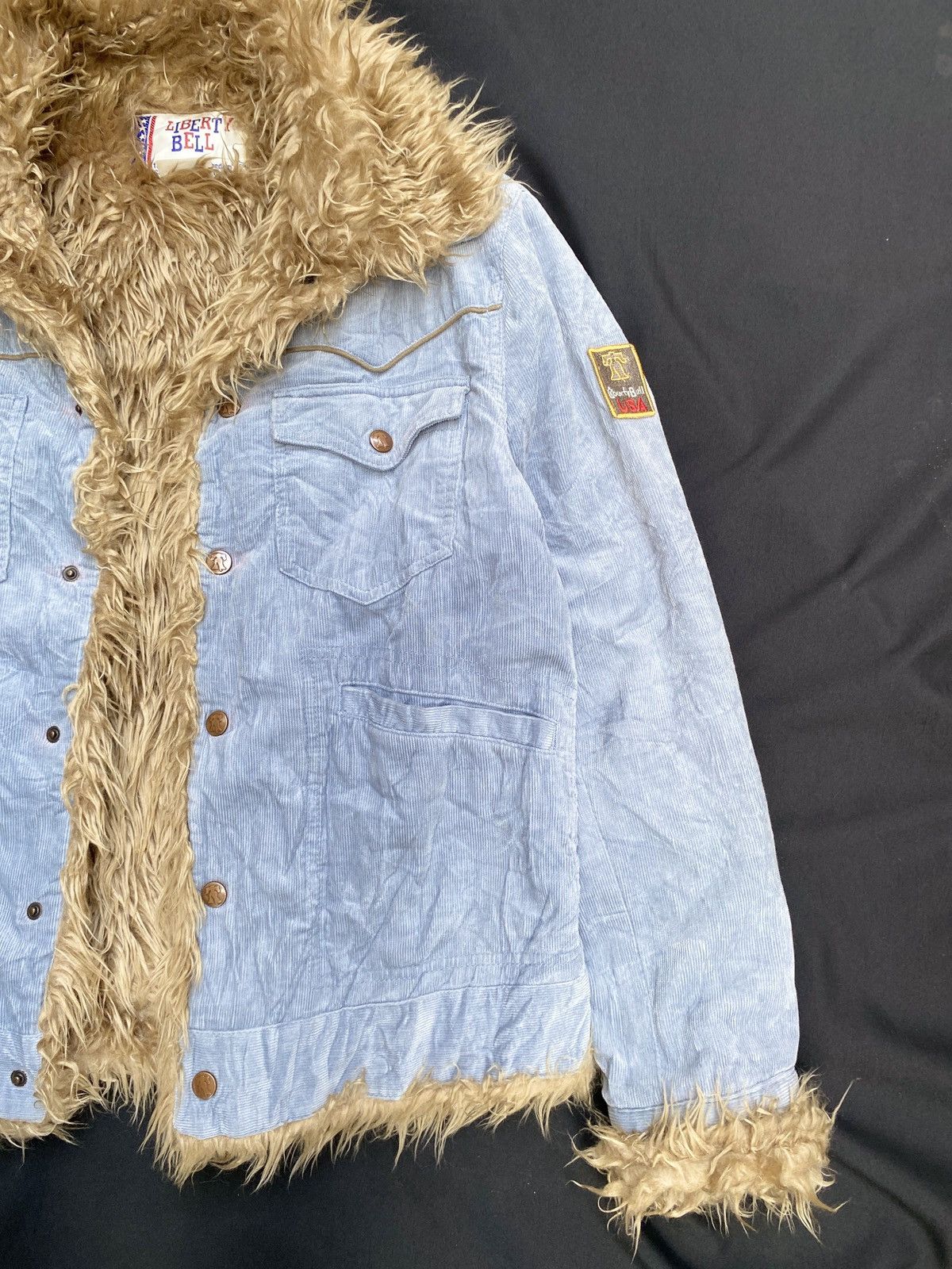 14th Addiction × If Six Was Nine × KMRii Liberty Bell Faux Fur Trompe l’oeil Jacket Vkei Lgb style Size US L / EU 52-54 / 3 - 5 Thumbnail