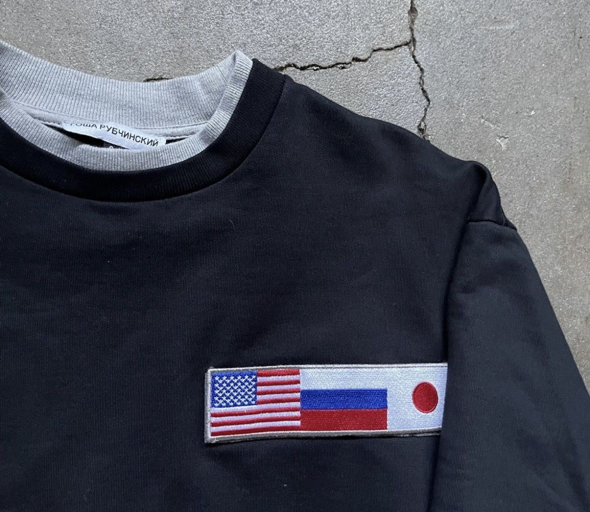 Number (N)ine Gosha Rubchinskiy Double Sleeve Flag Crewneck Sweatshirt Size US S / EU 44-46 / 1 - 3 Thumbnail