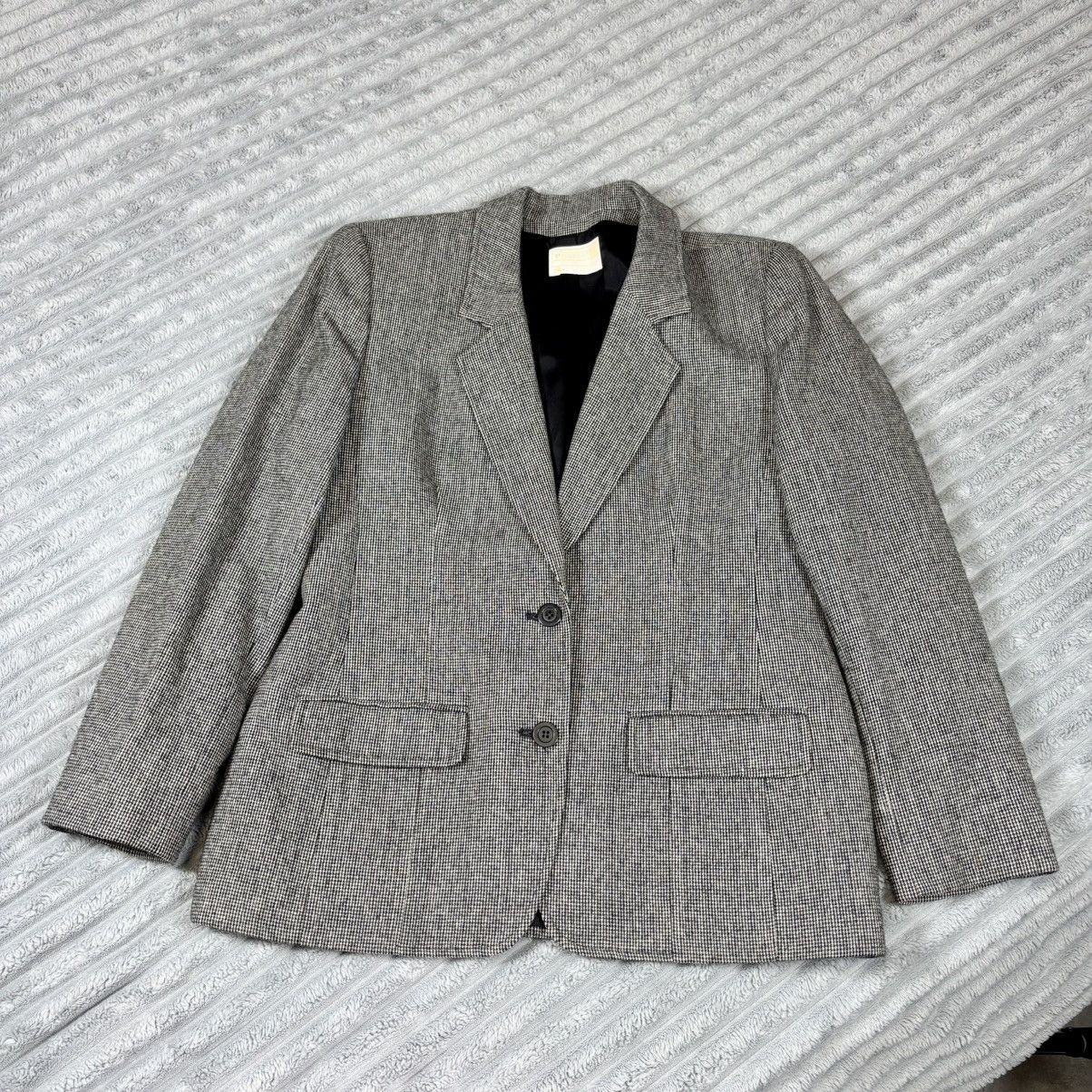 Pendleton Vintage Pendleton Blazer Womens 6 Black Plaid Houndstooth Size L / US 10 / IT 46 - 12 Thumbnail