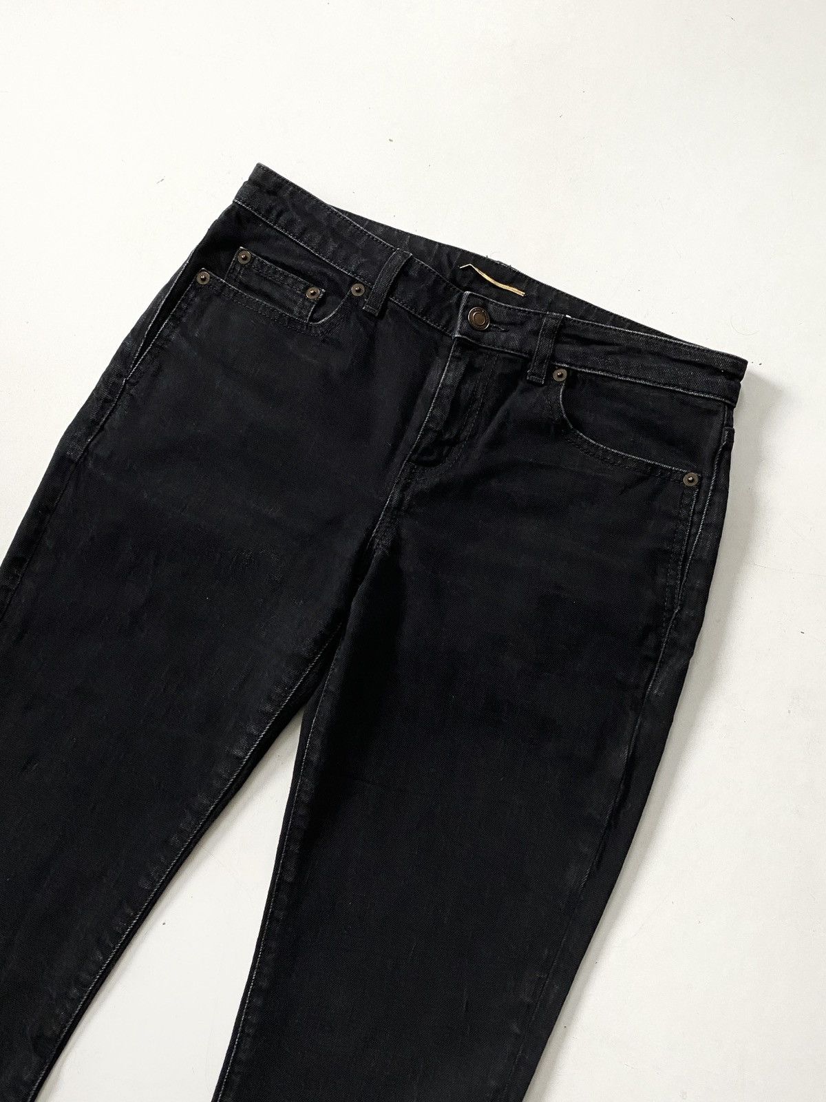 Hedi Slimane × Saint Laurent Paris × Yves Saint Laurent S/S 18 Saint Laurent Paris Cropped Bootcut Jeans Size 26" / US 2 / IT 38 - 4 Thumbnail