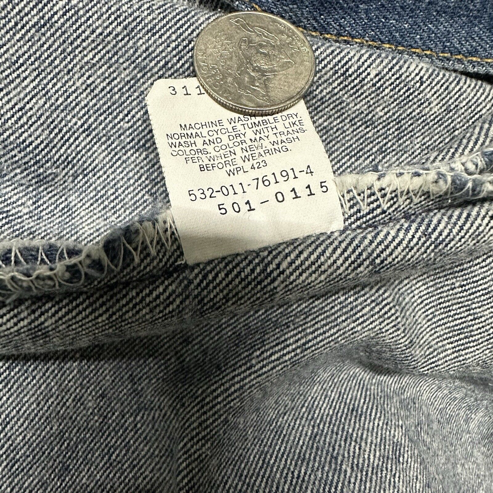Levi's × Vintage Vintage Levi’s 501 Faded Dark Wash Denim Jeans 42x32 Size US 42 / EU 58 - 9 Thumbnail