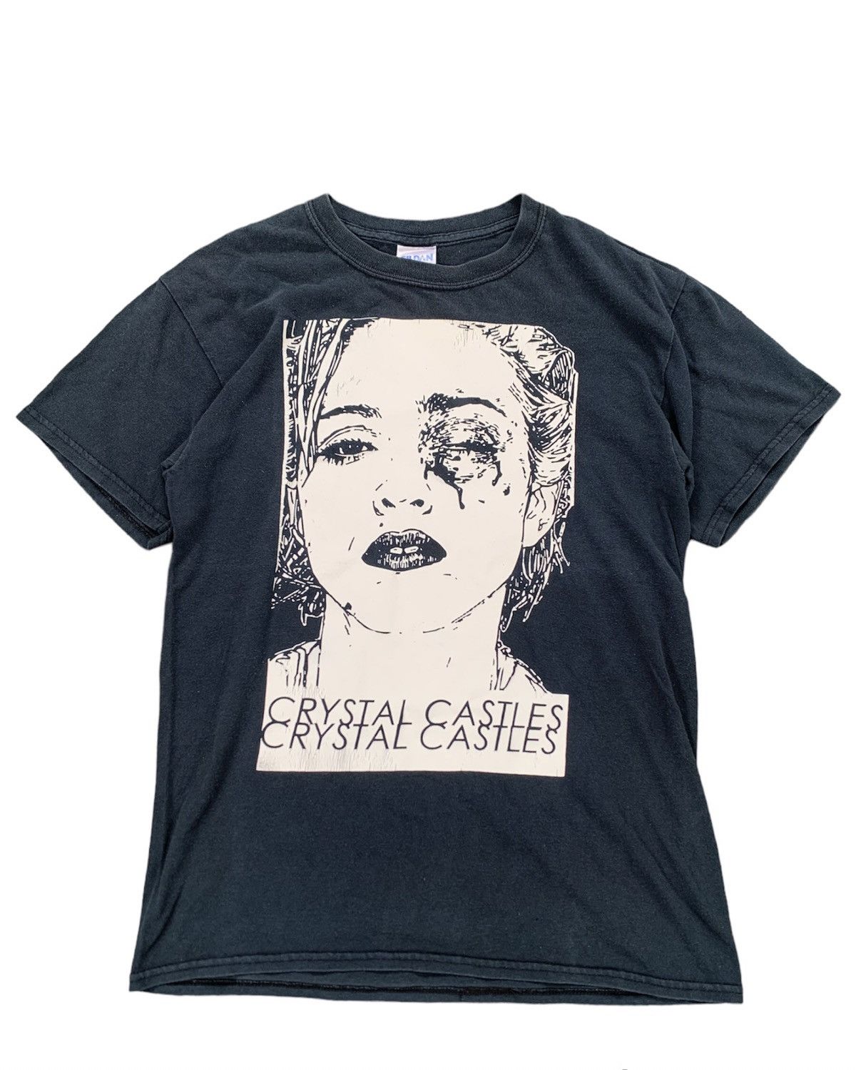 Pre-owned Band Tees X Vintage Crystal Castles Madonna Potrait Shirt In Black