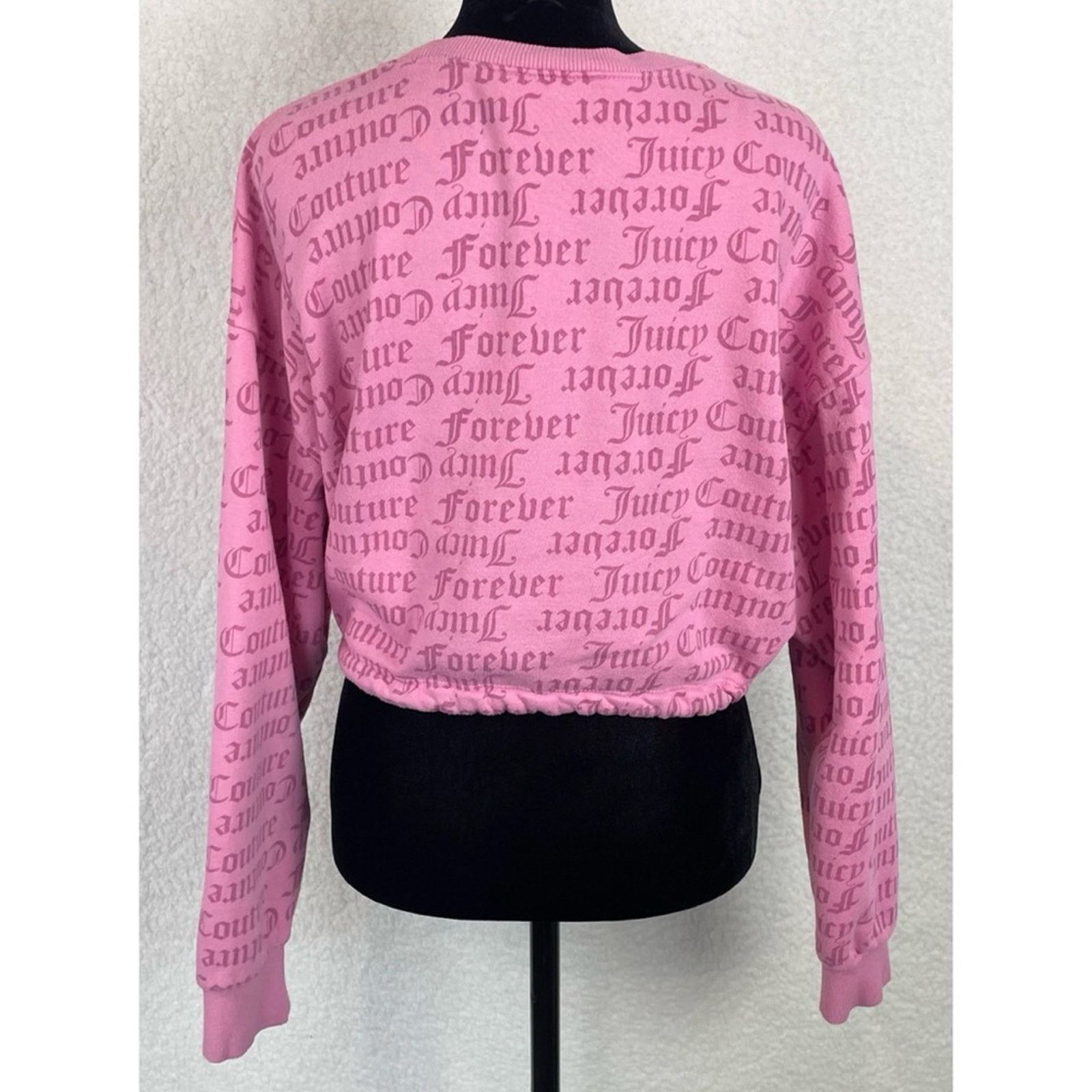 Juicy Couture JUICY COUTURE x F21 • Pink Logo Print Cropped Tie Sweatshirt Size M / US 6-8 / IT 42-44 - 8 Thumbnail
