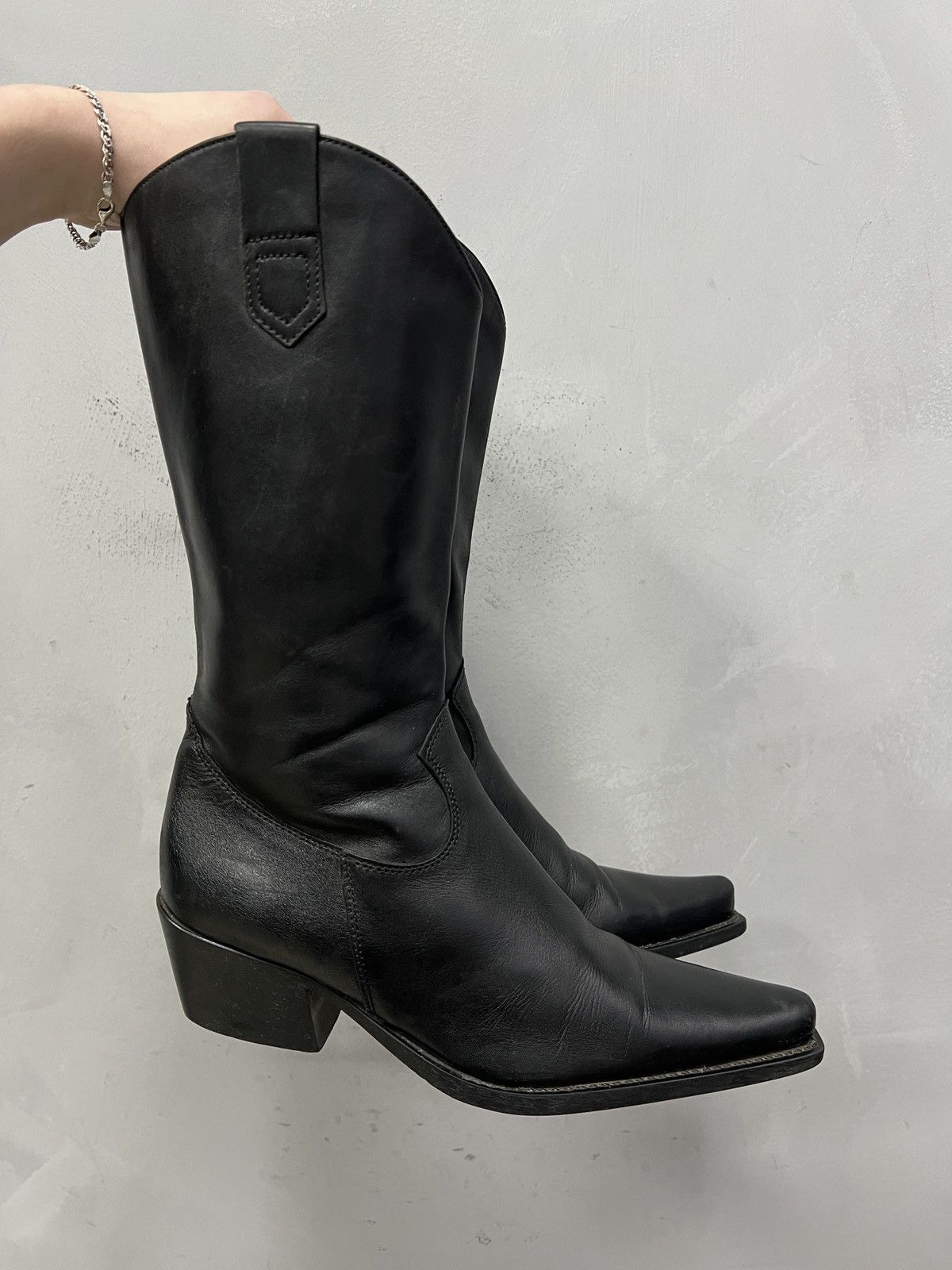 Western Rise Rare archive black guidi style leather ankle boots y2k Size US 7.5 / EU 40-41 - 1 Thumbnail