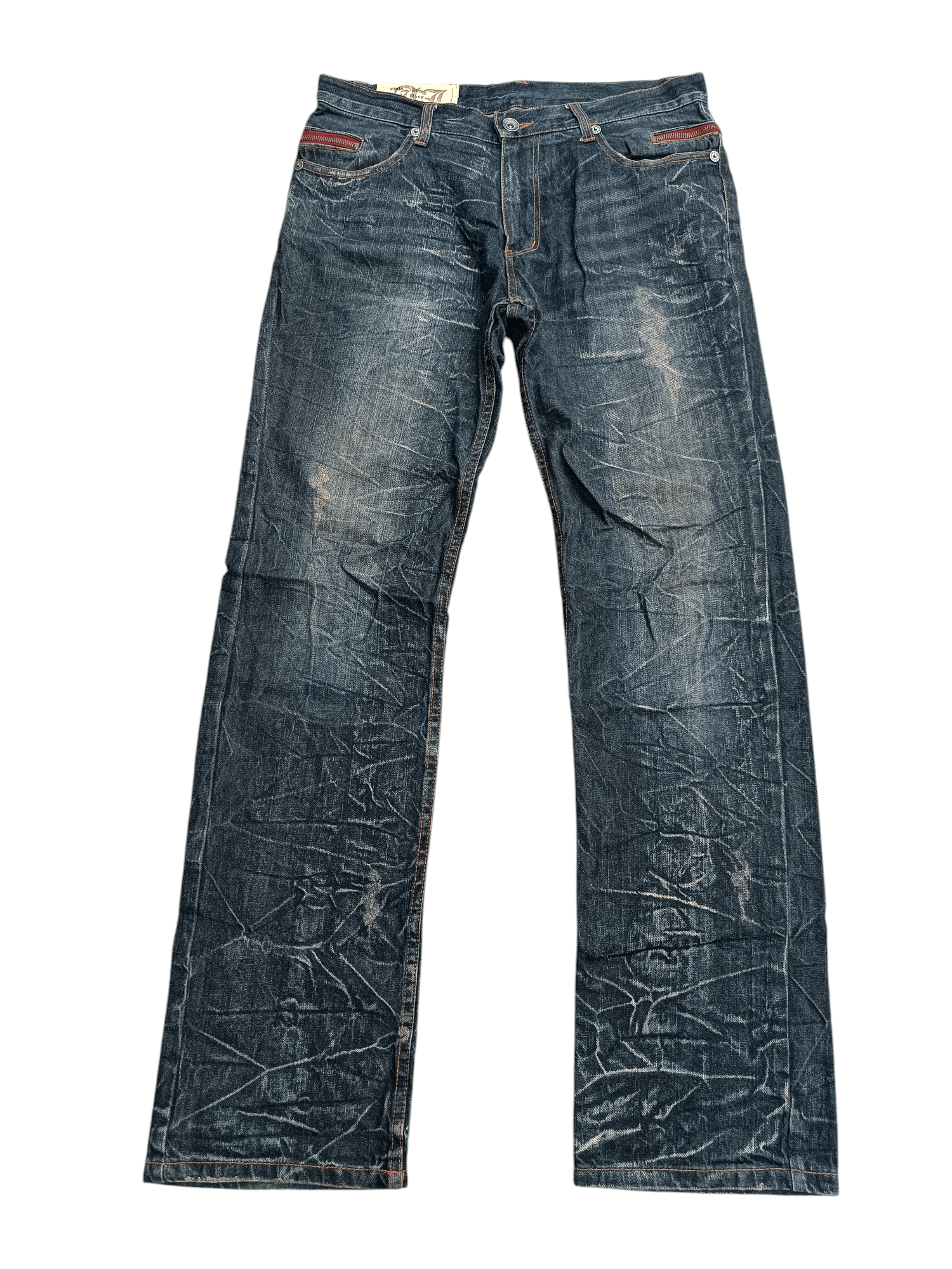 PPFM × Tornado Mart VINTAGE 🔥 Japanese Brand Antful Distressed Whiskers Jeans Size US 33 - 1 Thumbnail