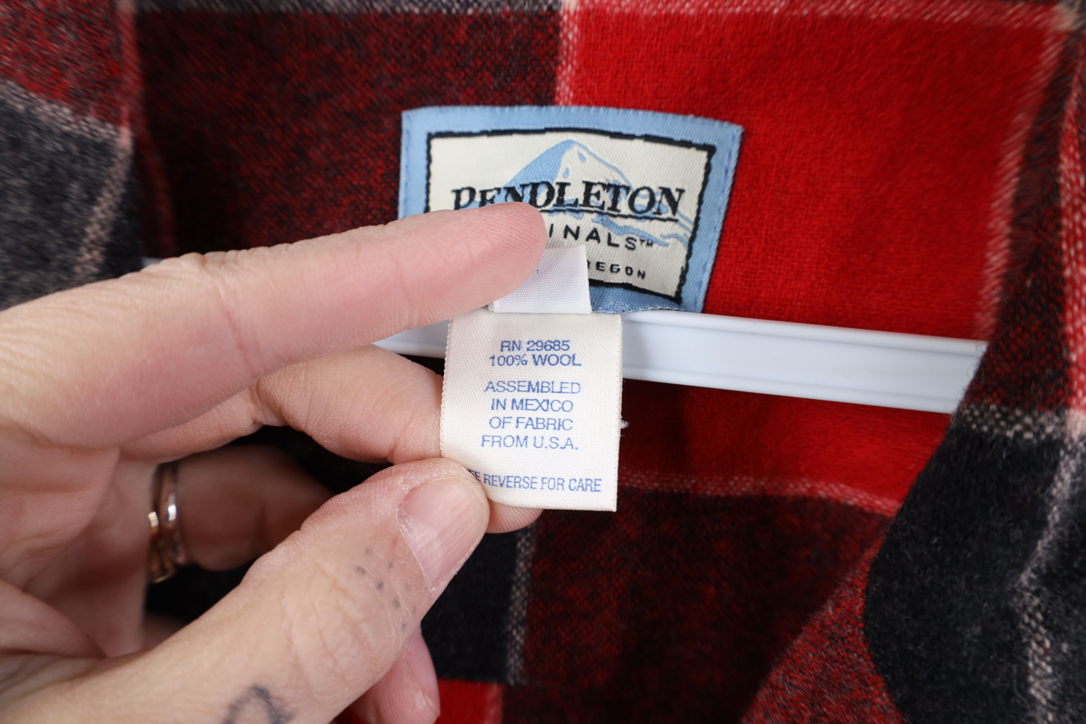Pendleton Vintage 90s Pendleton Button Shirt Blazer Jacket Red Plaid Size L / US 10 / IT 46 - 5 Thumbnail