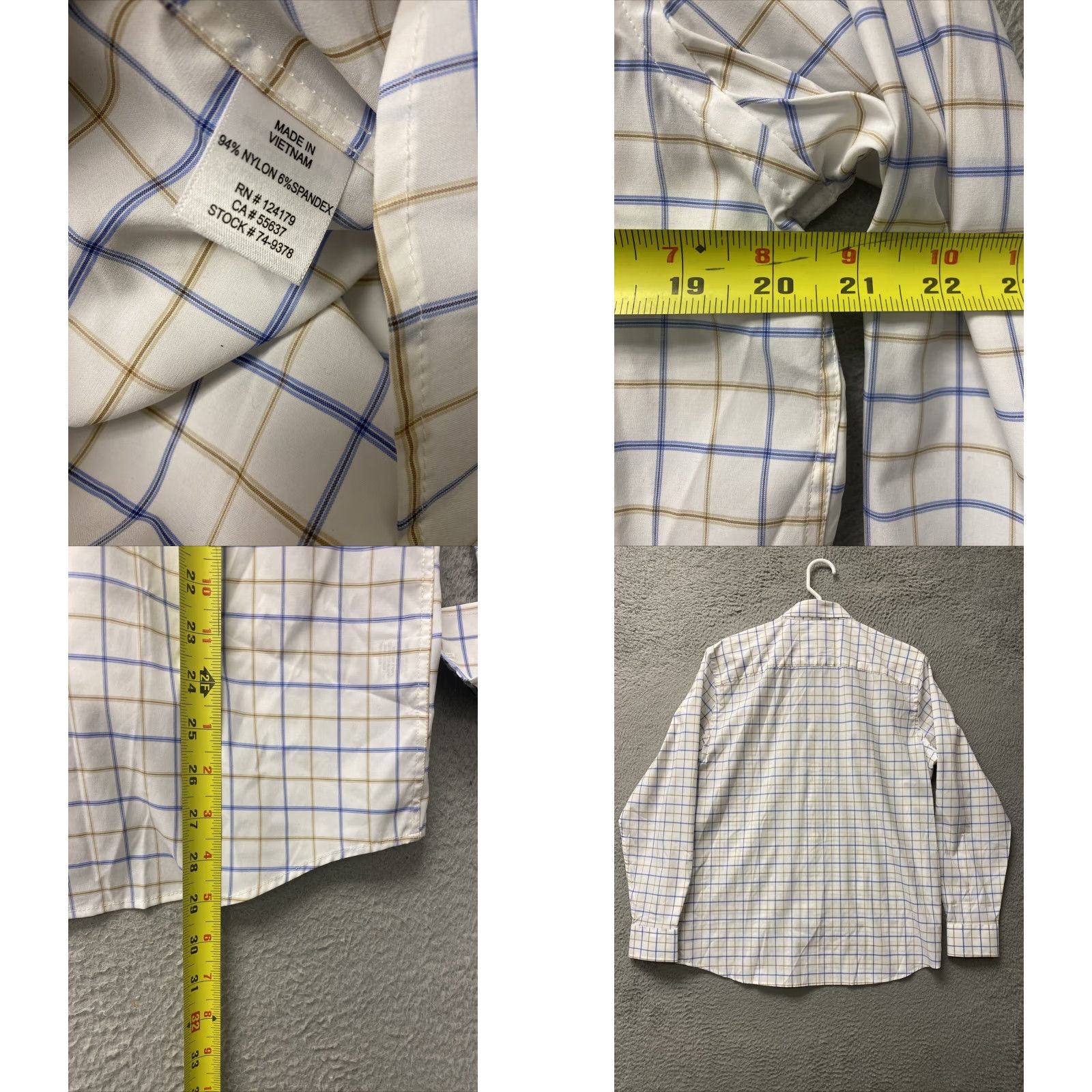 Johnston & Murphy Johnston Murphy Mens Performance Long Sleeve Button M Plaid Lightweight /60-51 Shirt Regular Mens Size US M / EU 48-50 / 2 - 8 Thumbnail