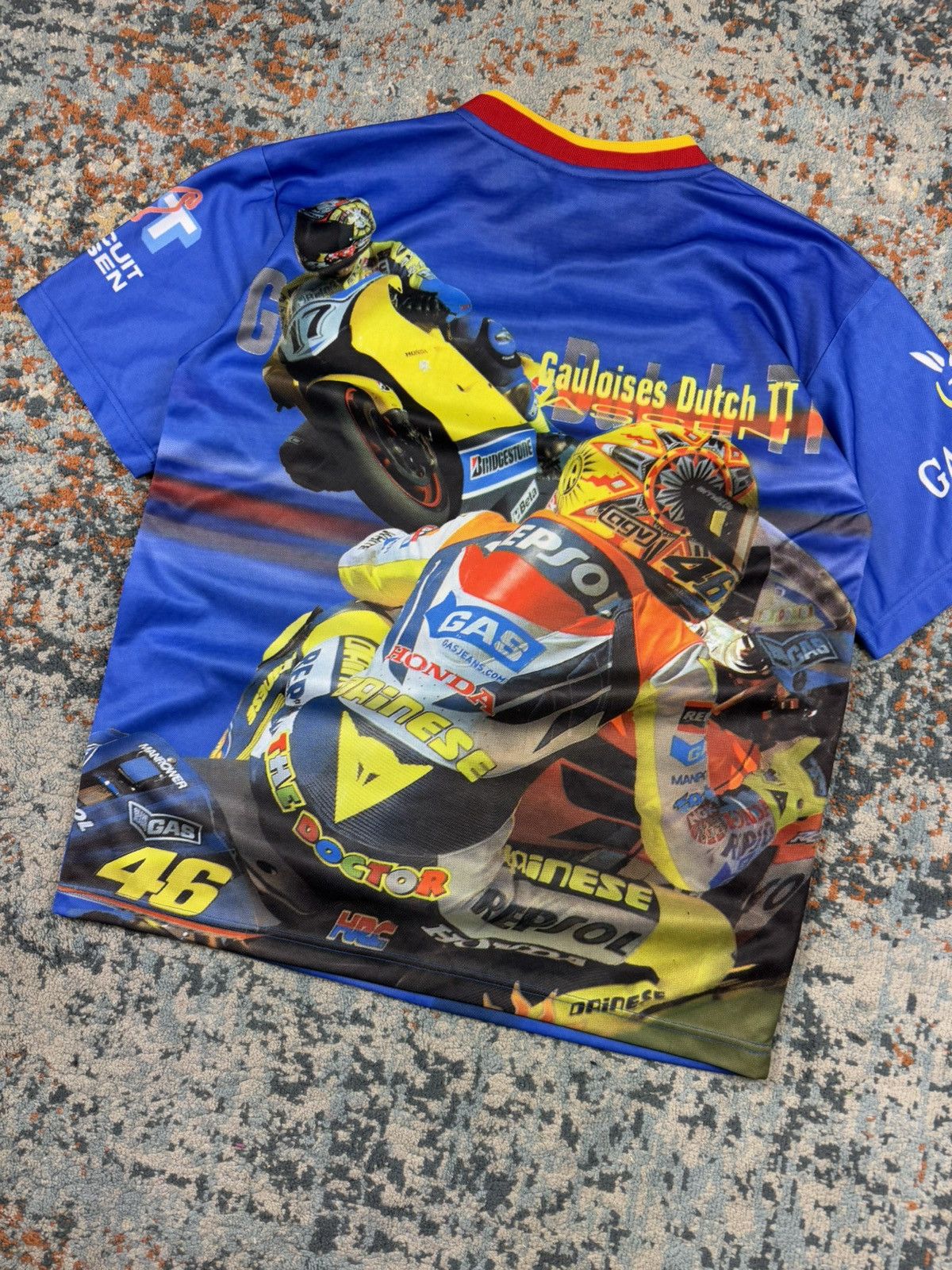 Other Vintage 90s MotoGP Gualoises Dutch TT all over print Jersey Size US M / EU 48-50 / 2 - 2 Thumbnail